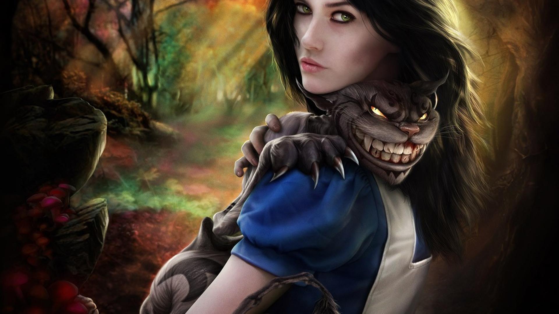 Игра в персонажа с алисой. Алиса Американ Мак ги 2. Американ МАКГИ Элис. American MCGEE S Alice Алиса. Чеширский кот Alice American MCGEE.