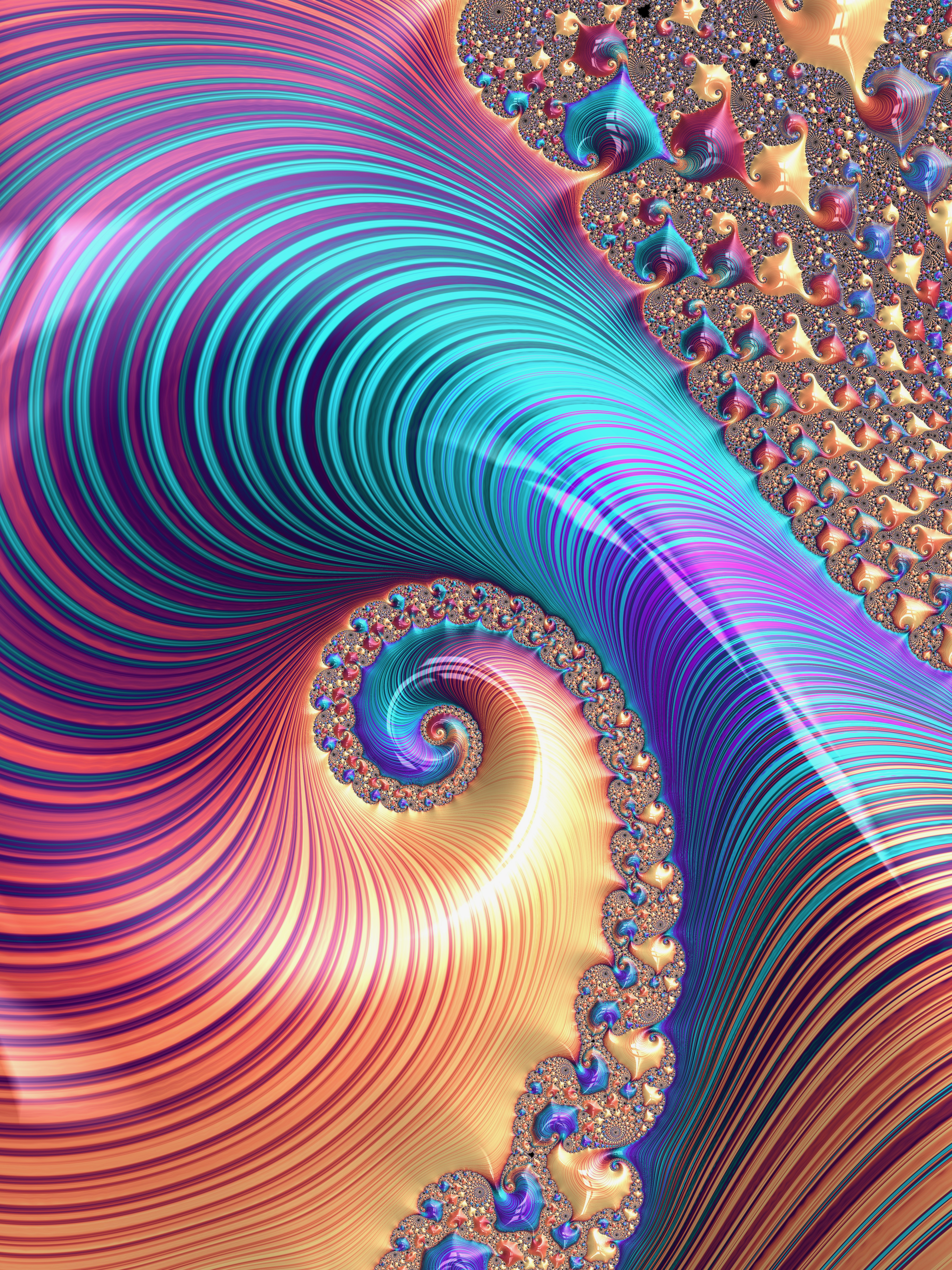 abstract, multicolored, motley, pattern, fractal, spiral, twisting, twist HD wallpaper
