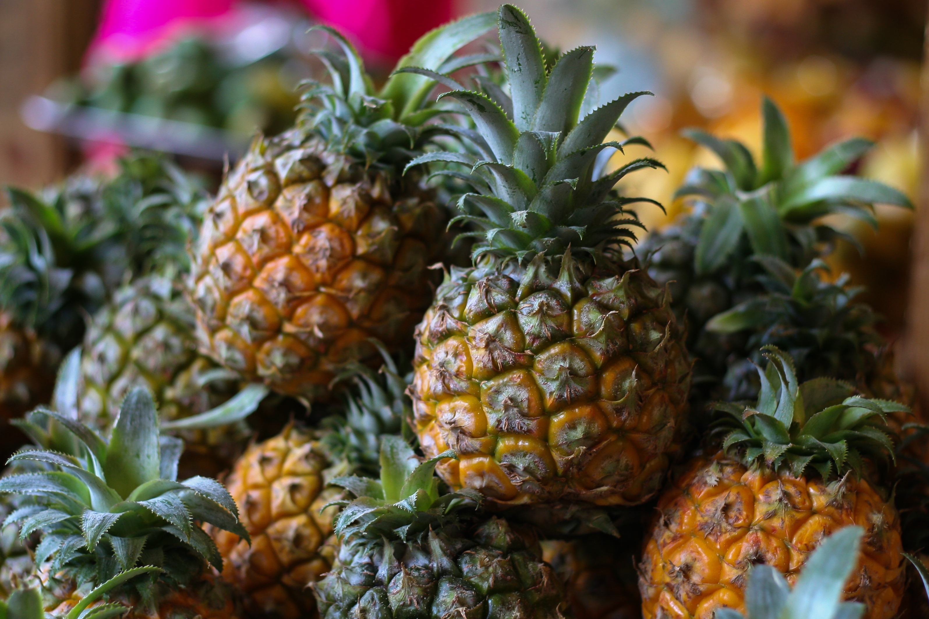 pineapples, fruits, food, market phone background