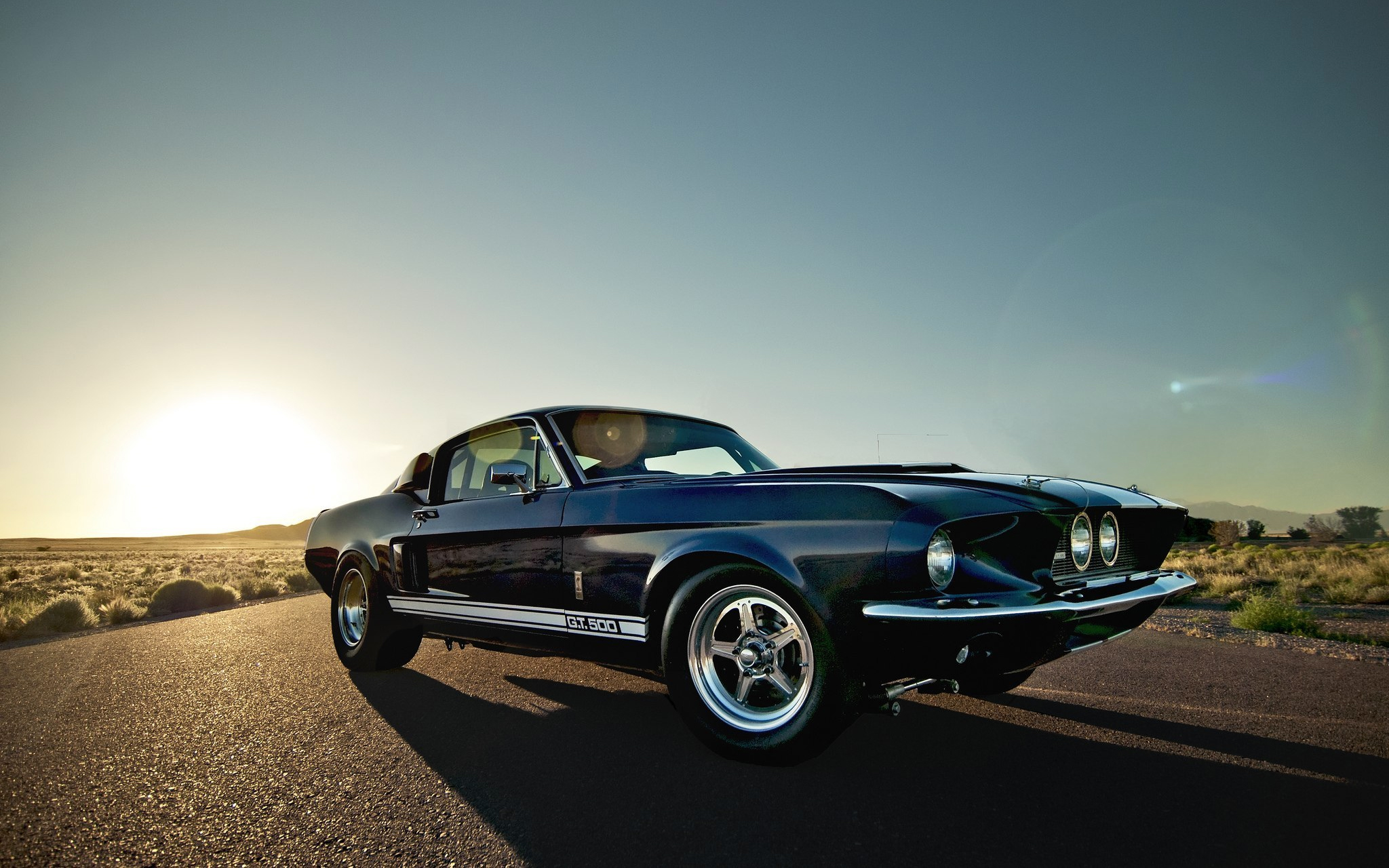muscle car, fastback, black car, vehicles, shelby gt500, ford wallpapers for tablet
