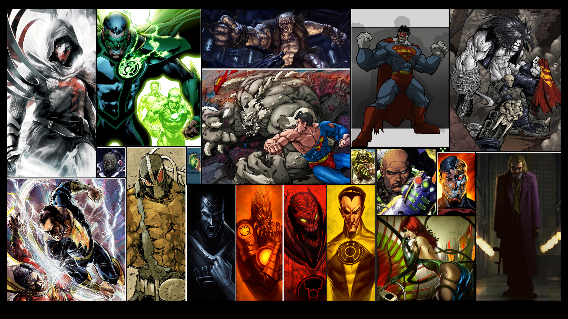 superman, comics, dc comics, atrocitus (dc comics), bizarro, black adam, cyborg superman, doomsday (dc comics), joker, lex luthor, lobo (dc comics), poison ivy, red lantern, sinestro (dc comics) Free Stock Photo