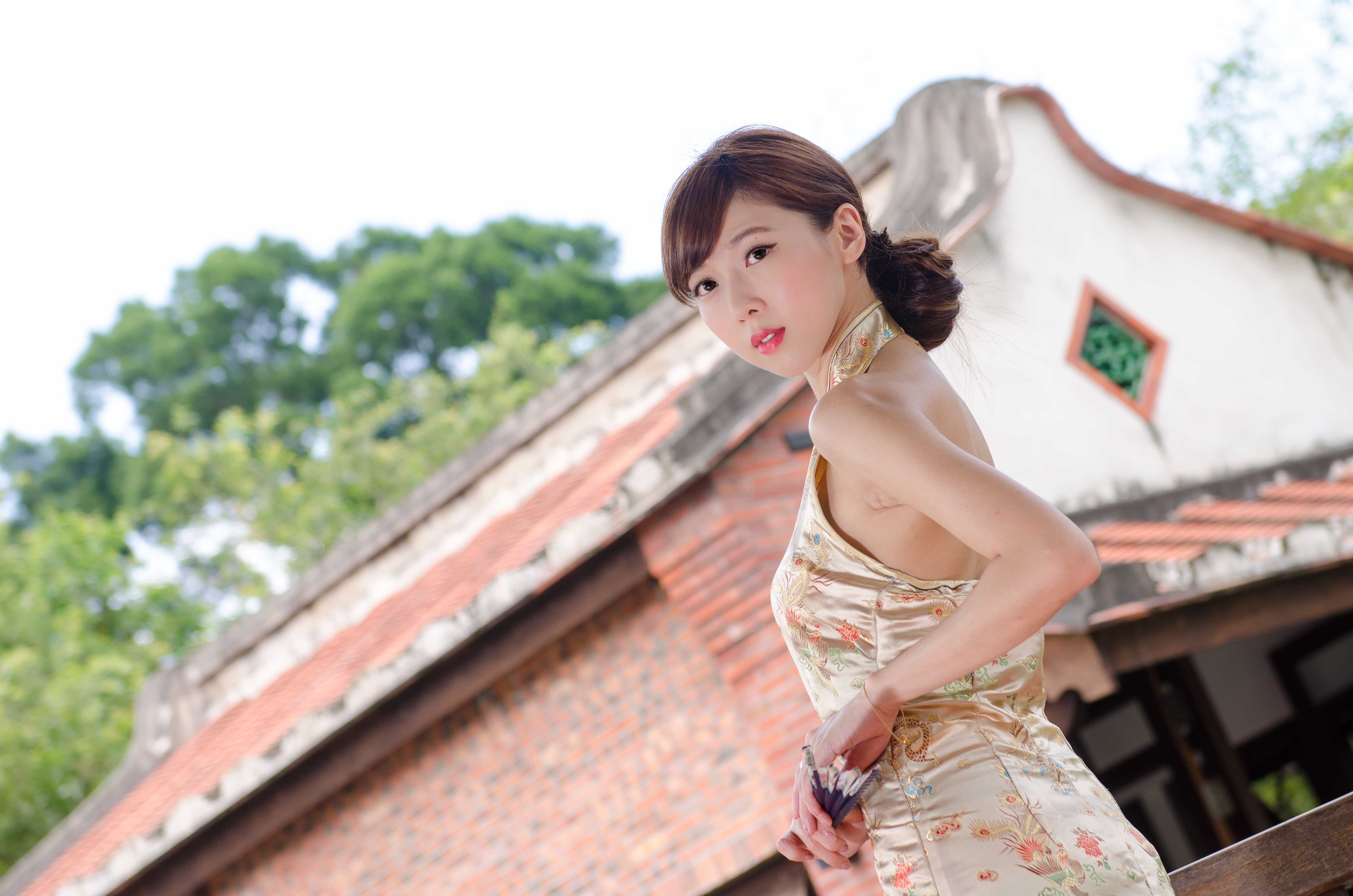 women, chén qiáoqiáo, asian, fan, lin antai historical home, model, taiwanese 5K