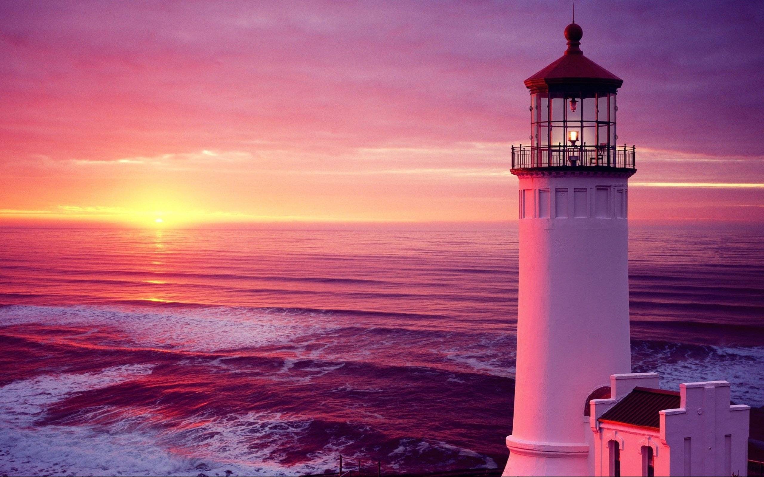 lighthouse, sky, man made, sunset, cloud, ocean