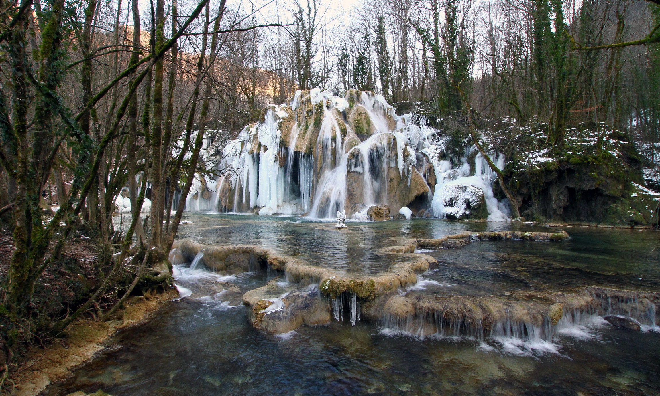 Free download wallpaper Waterfall, Cascade Des Truffes Les Planches, Nature, France on your PC desktop