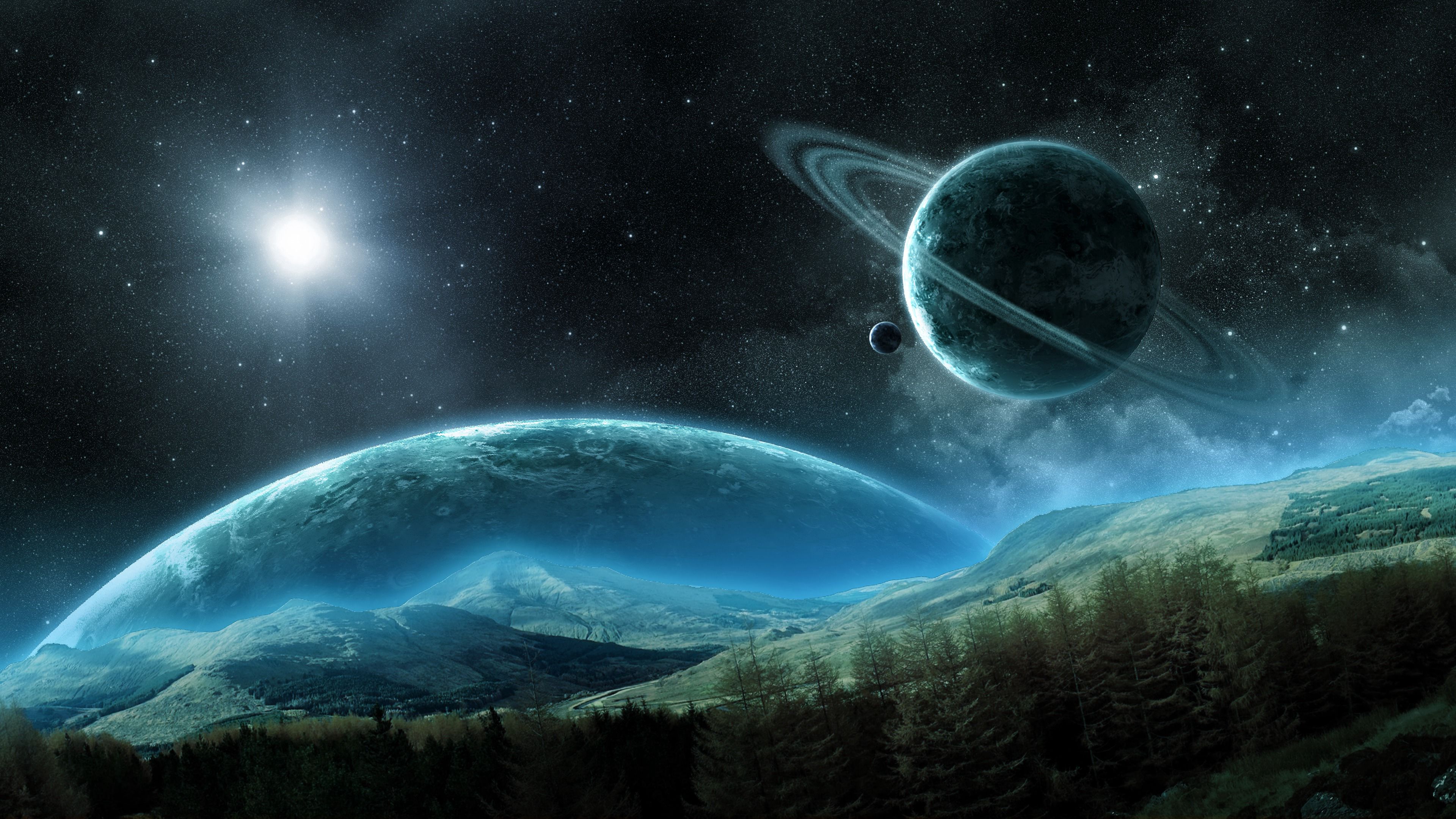 cosmic, universe, satellite, space, night, rings, planet, saturn download HD wallpaper