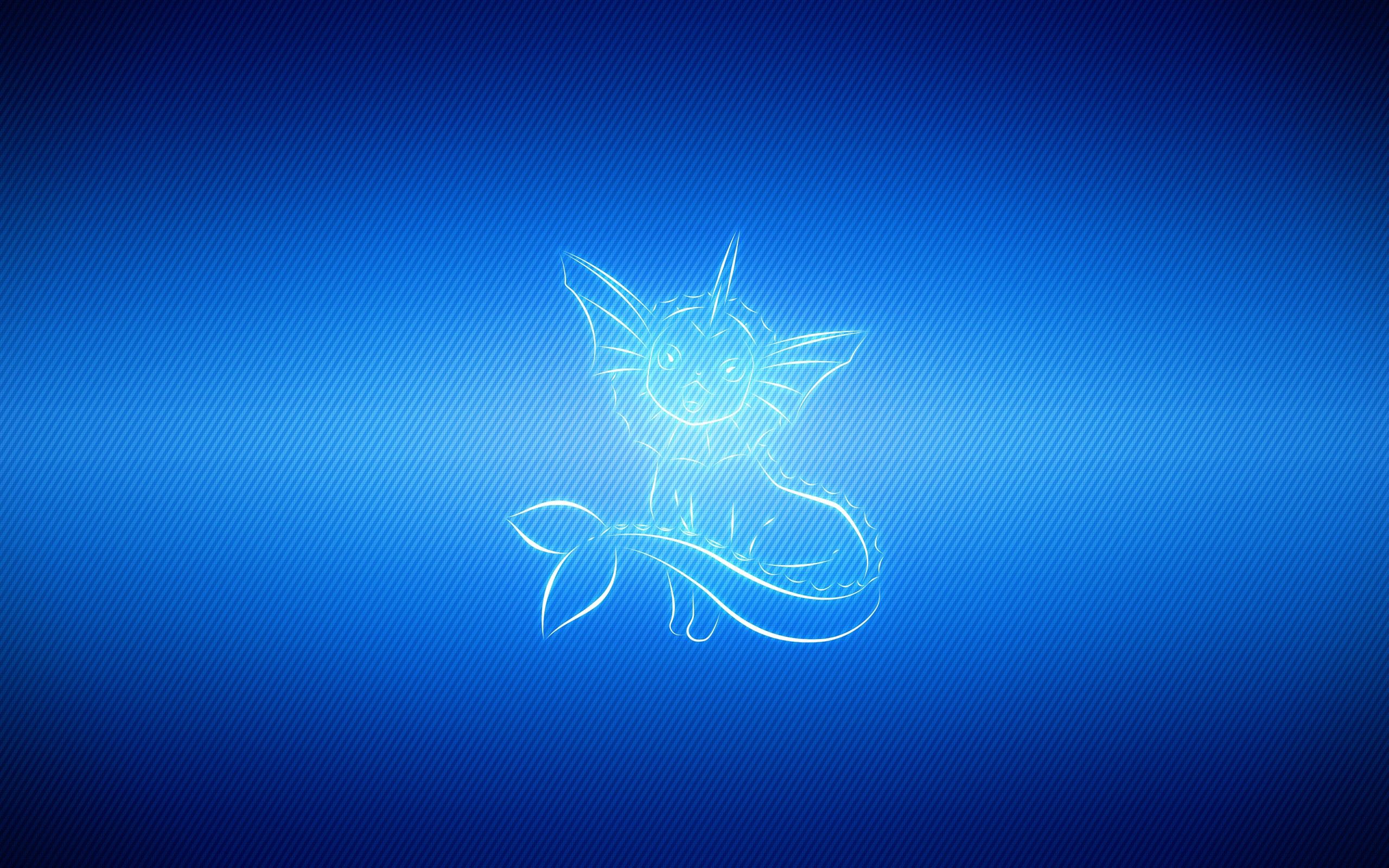 pokemon, blue, vector, shine, light, lines, pokémon, vaporeon Desktop Wallpaper