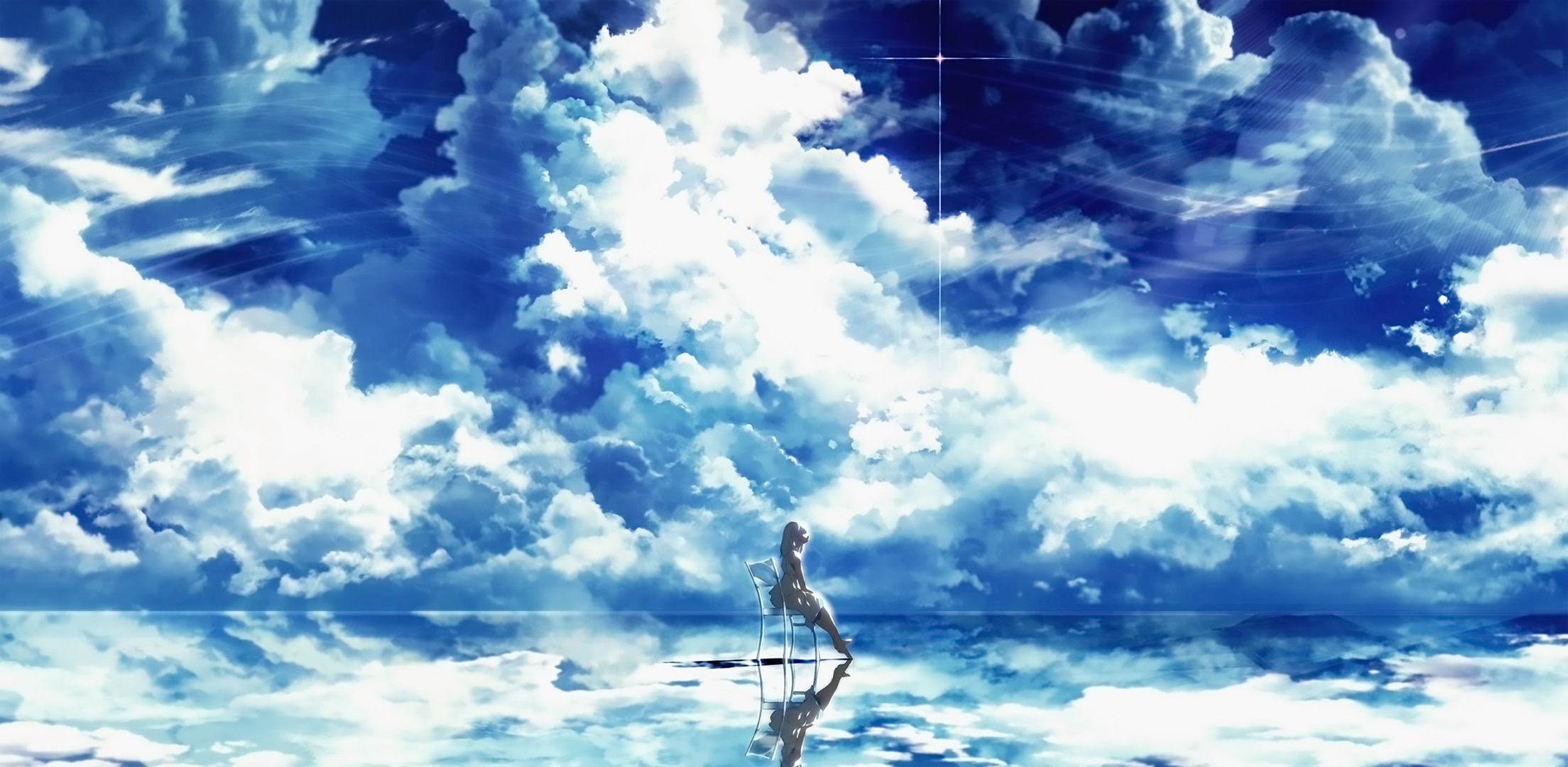 The Beyond, aesthetic, anime, clouds, night, ocean, sky, HD phone wallpaper  | Peakpx