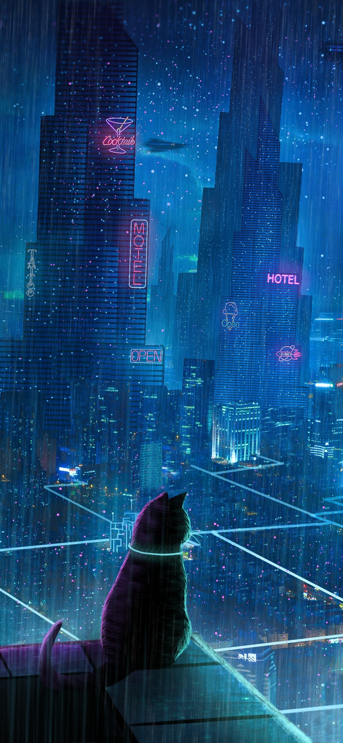 City Under Rain 2K wallpaper download