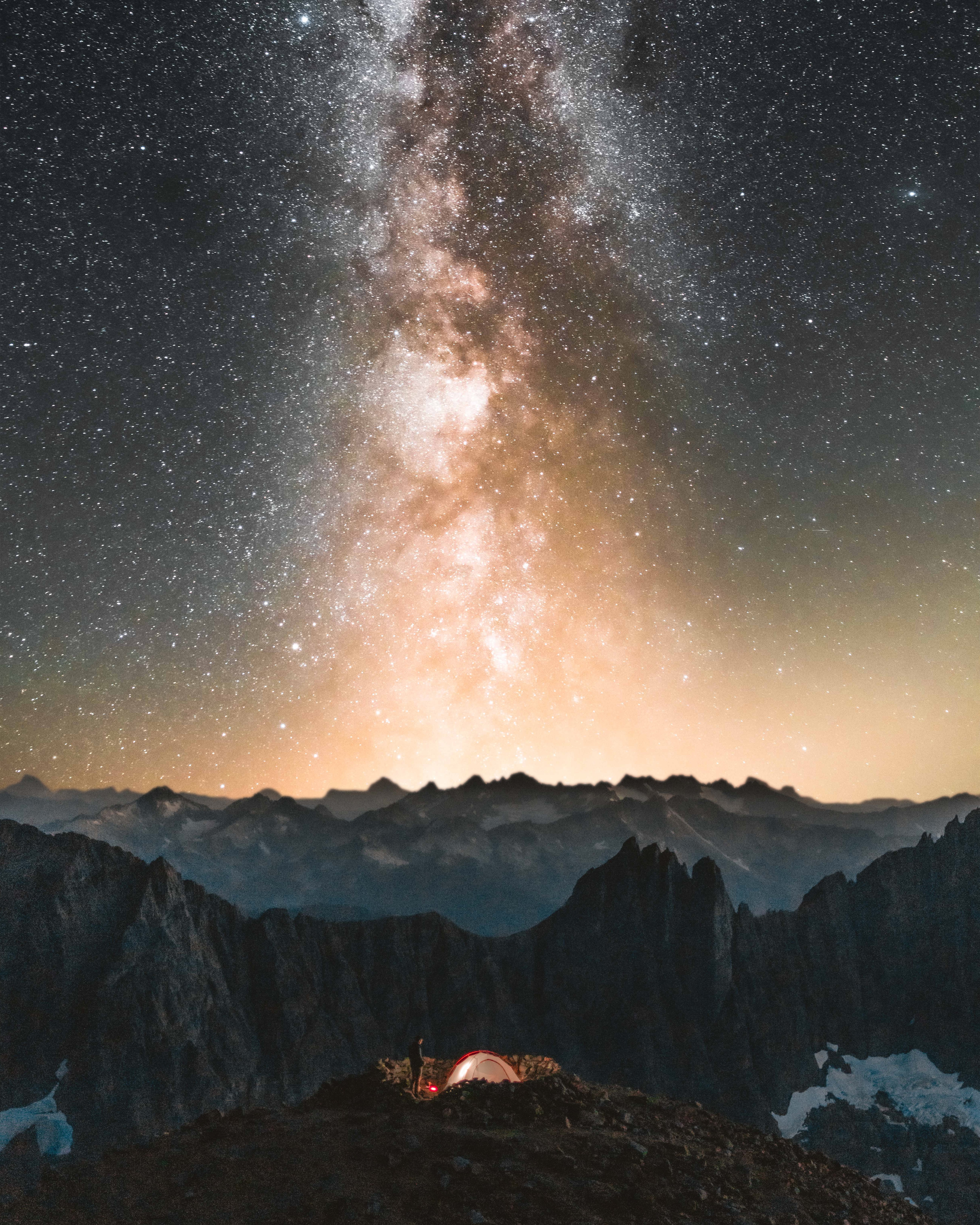 campsite, camping, stars, rocks, miscellanea, miscellaneous, starry sky, tent Free Stock Photo