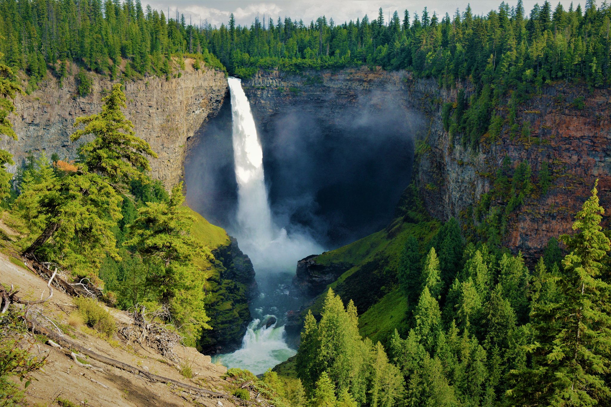 Download mobile wallpaper Nature, Waterfalls, Canada, Waterfall, Earth, Cliff for free.