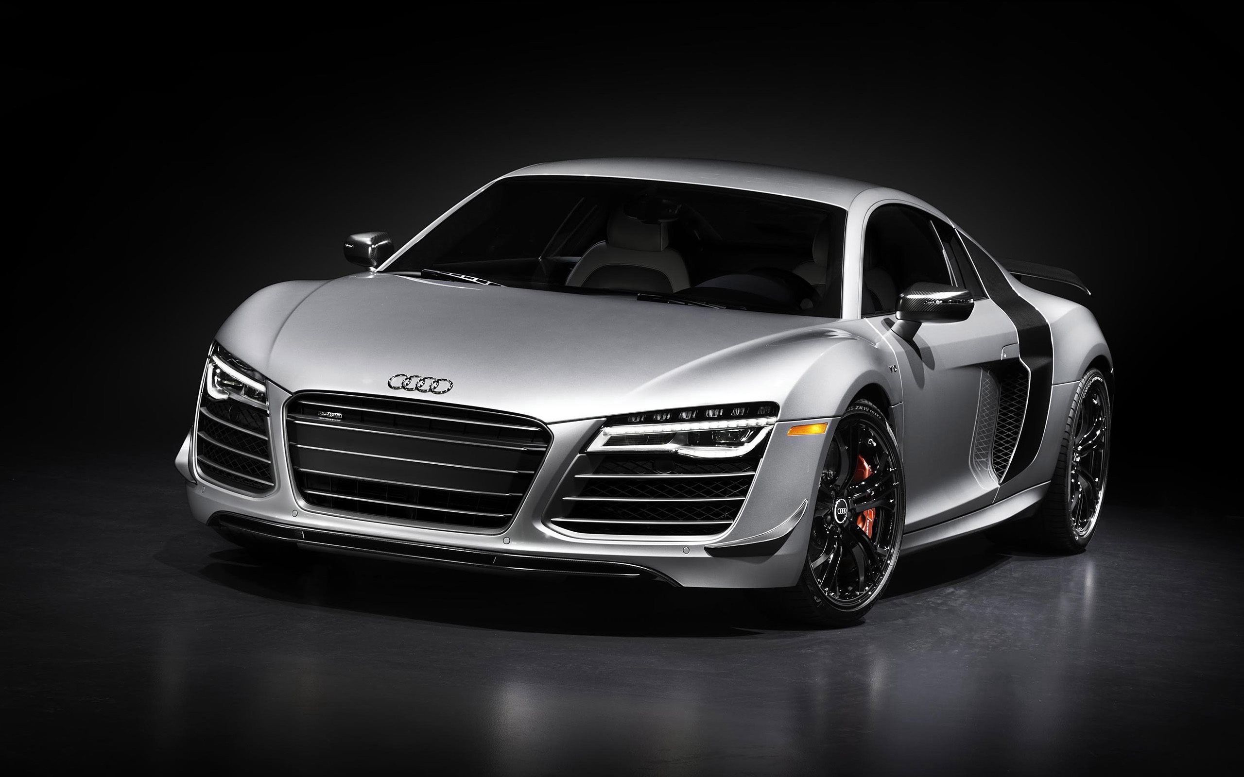 vertical wallpaper cars, front view, silver, silvery, audi r8