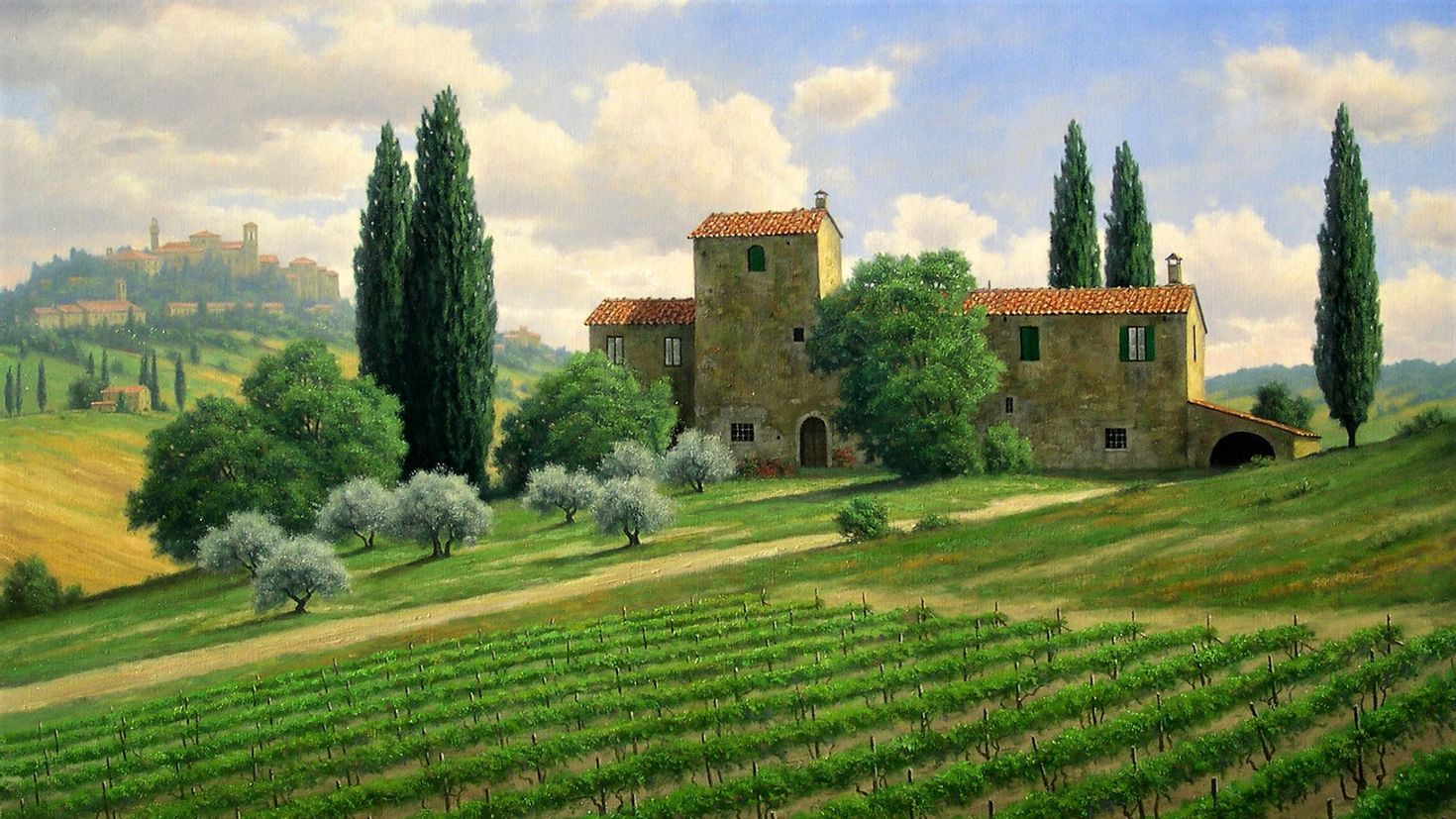 Виноградники Тосканы пейзажи