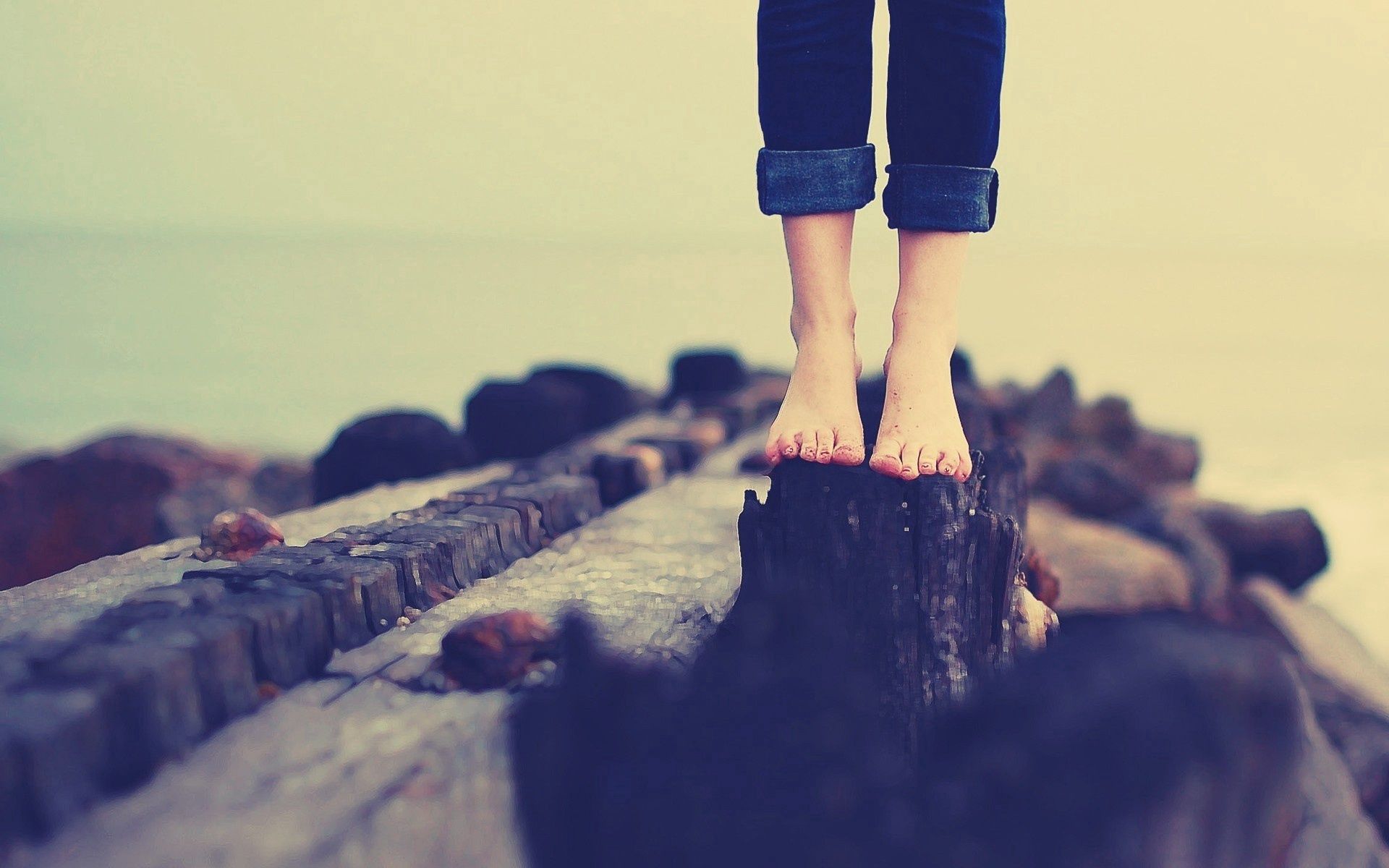 legs, stones, miscellanea, miscellaneous, girl, jeans wallpapers for tablet