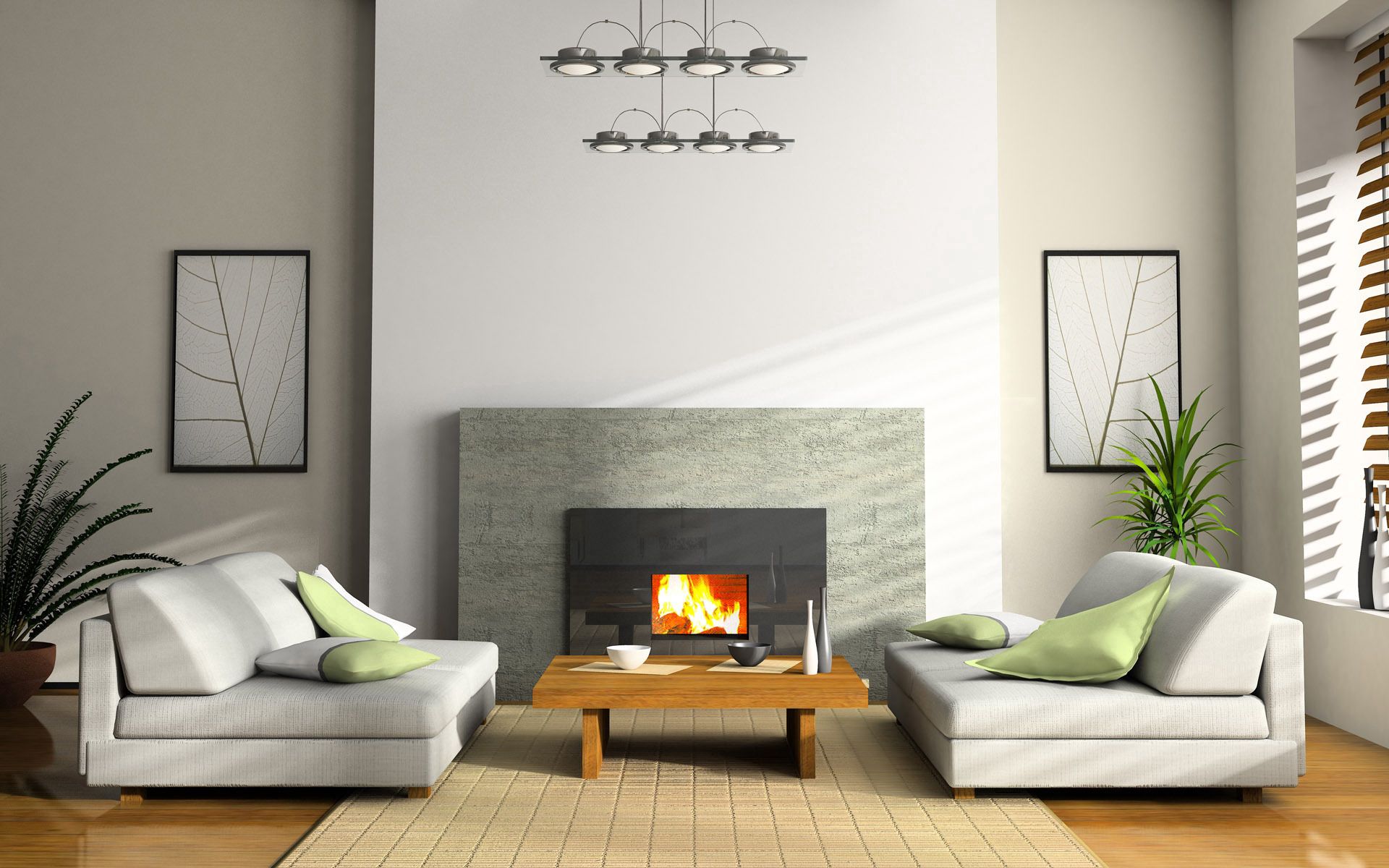 design, interior, plants, fire, paintings, miscellanea, miscellaneous, cup, table, room, vase, style, sofa, armchair, paper, fireplace, apartment, flat