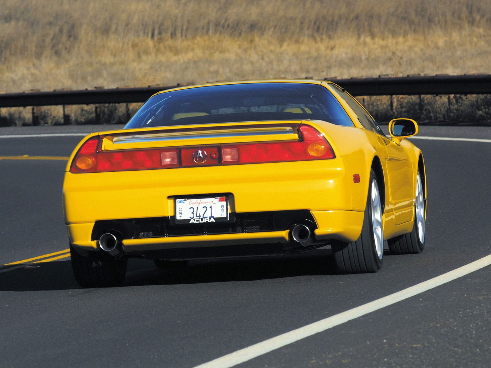 back view, sports, auto, nature, acura, cars, yellow, road, rear view, style, akura, nsx