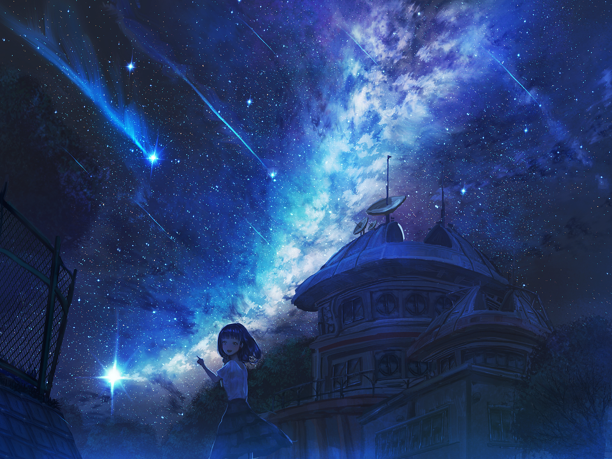 HD wallpaper Anime Original Shooting Star Starry Sky  Wallpaper Flare