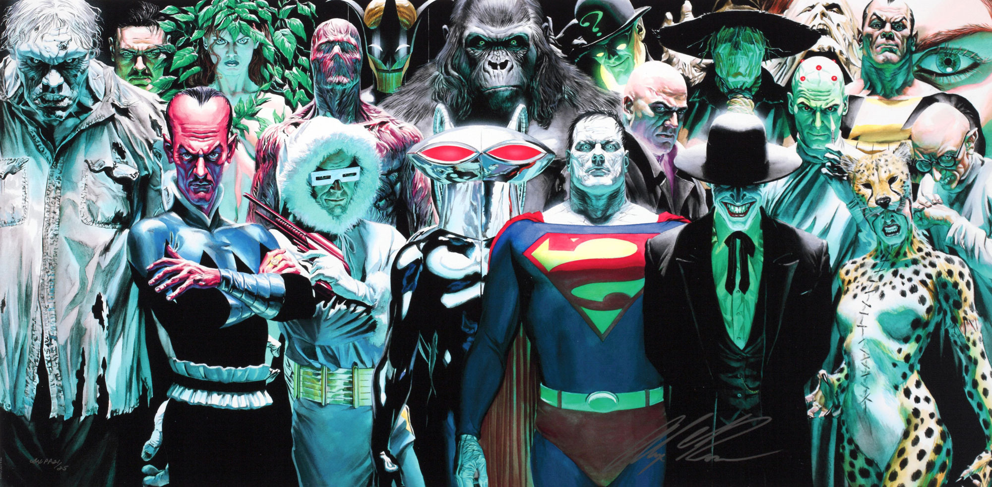 vertical wallpaper comics, legion of doom, joker, scarecrow (batman), sinestro (dc comics), superman