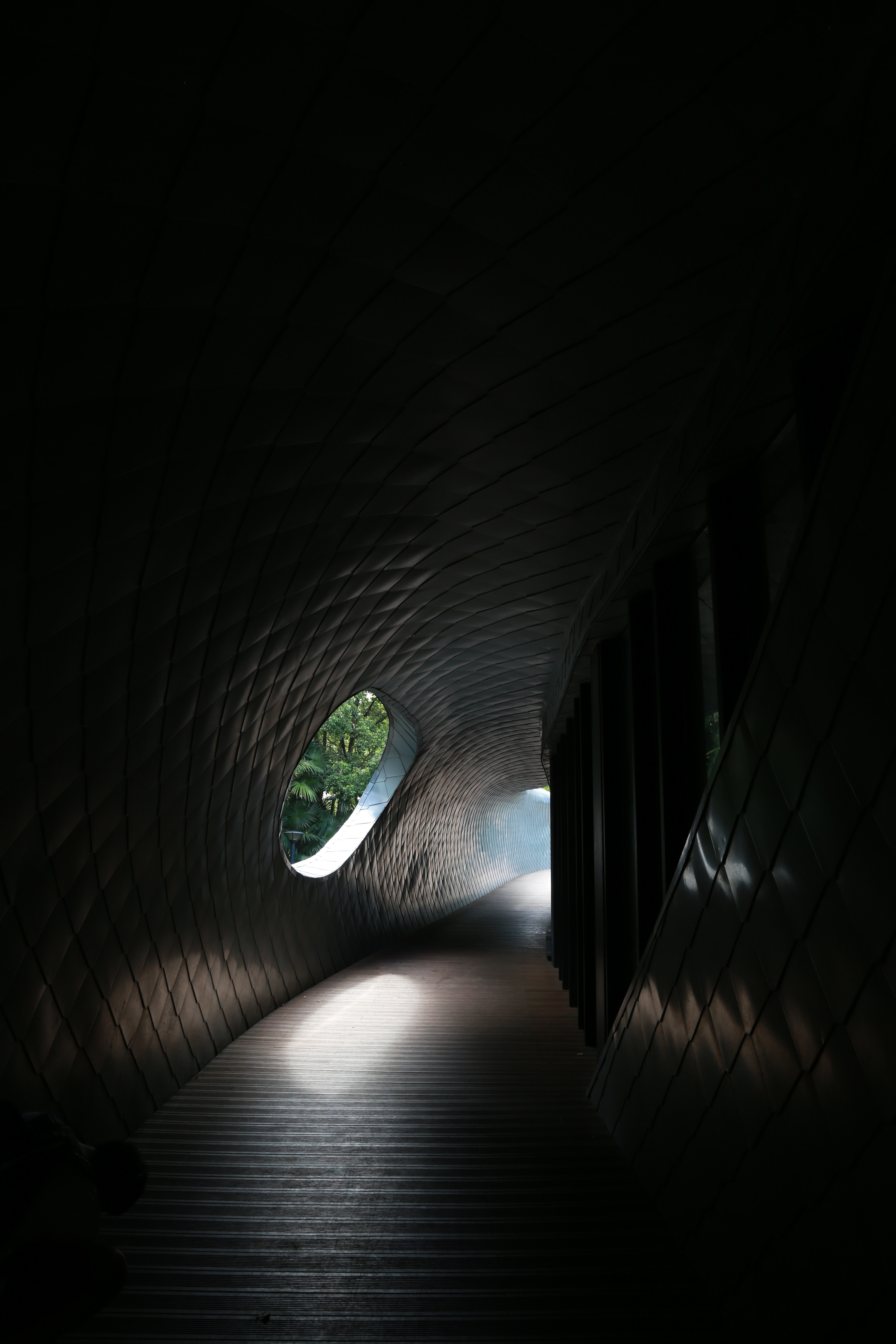 Download mobile wallpaper Corridor, Tunnel, Building, Architecture, Dark for free.