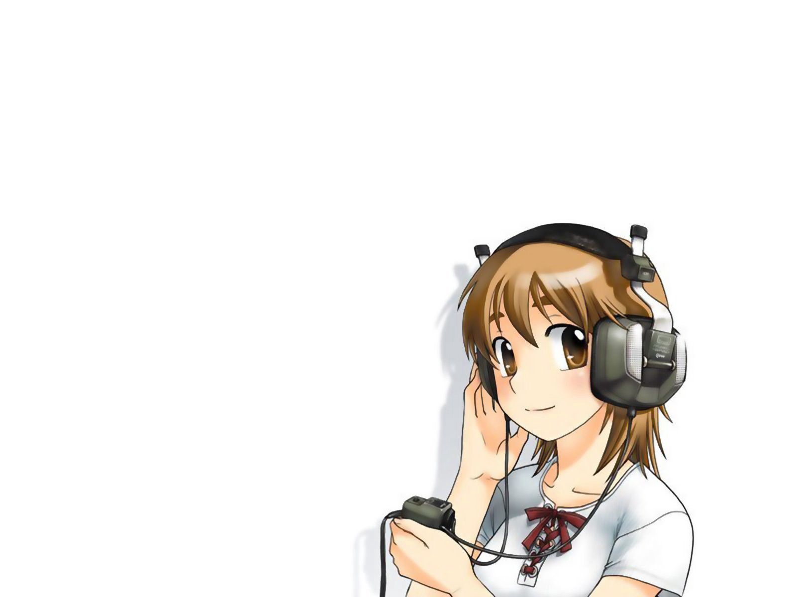 Download mobile wallpaper Smile, Girl, Pretty, Headphones, Anime for free.