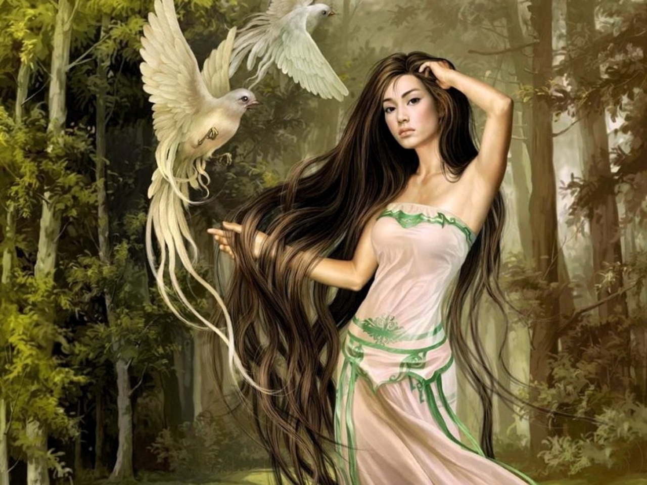 dove, women, fantasy