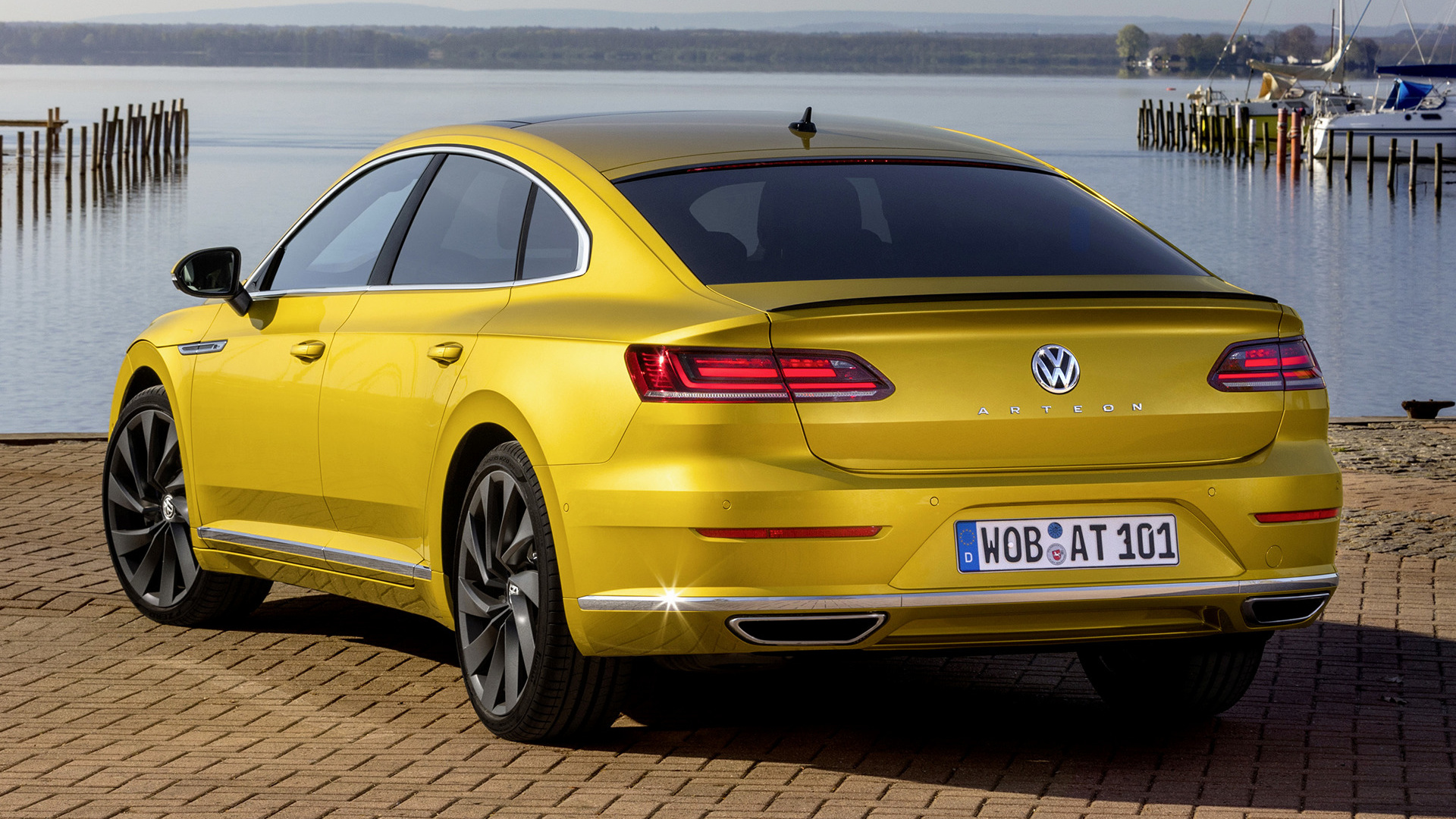 Download mobile wallpaper Volkswagen, Car, Sedan, Vehicles, Yellow Car, Volkswagen Arteon for free.