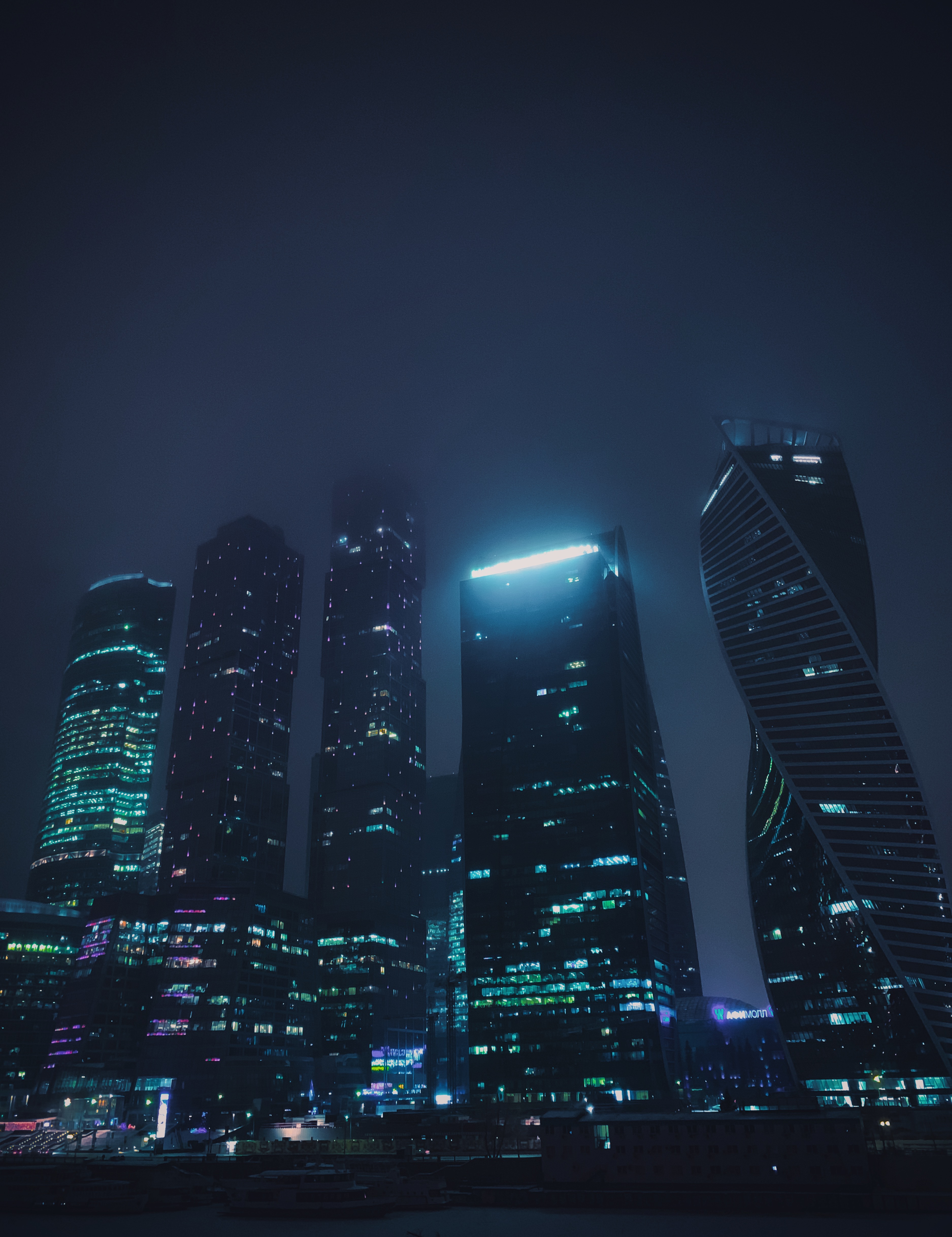Download mobile wallpaper Building, Skyscrapers, Cities, Night City, Illumination, City Lights, Lighting, Night, Architecture for free.