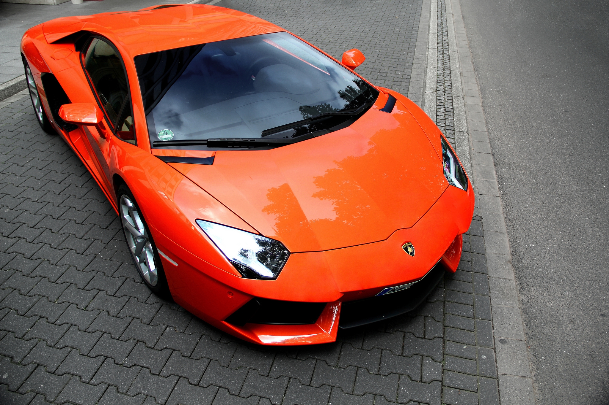 85296 Hintergrundbild herunterladen lamborghini, cars, orange, aventador, supersportwagen - Bildschirmschoner und Bilder kostenlos