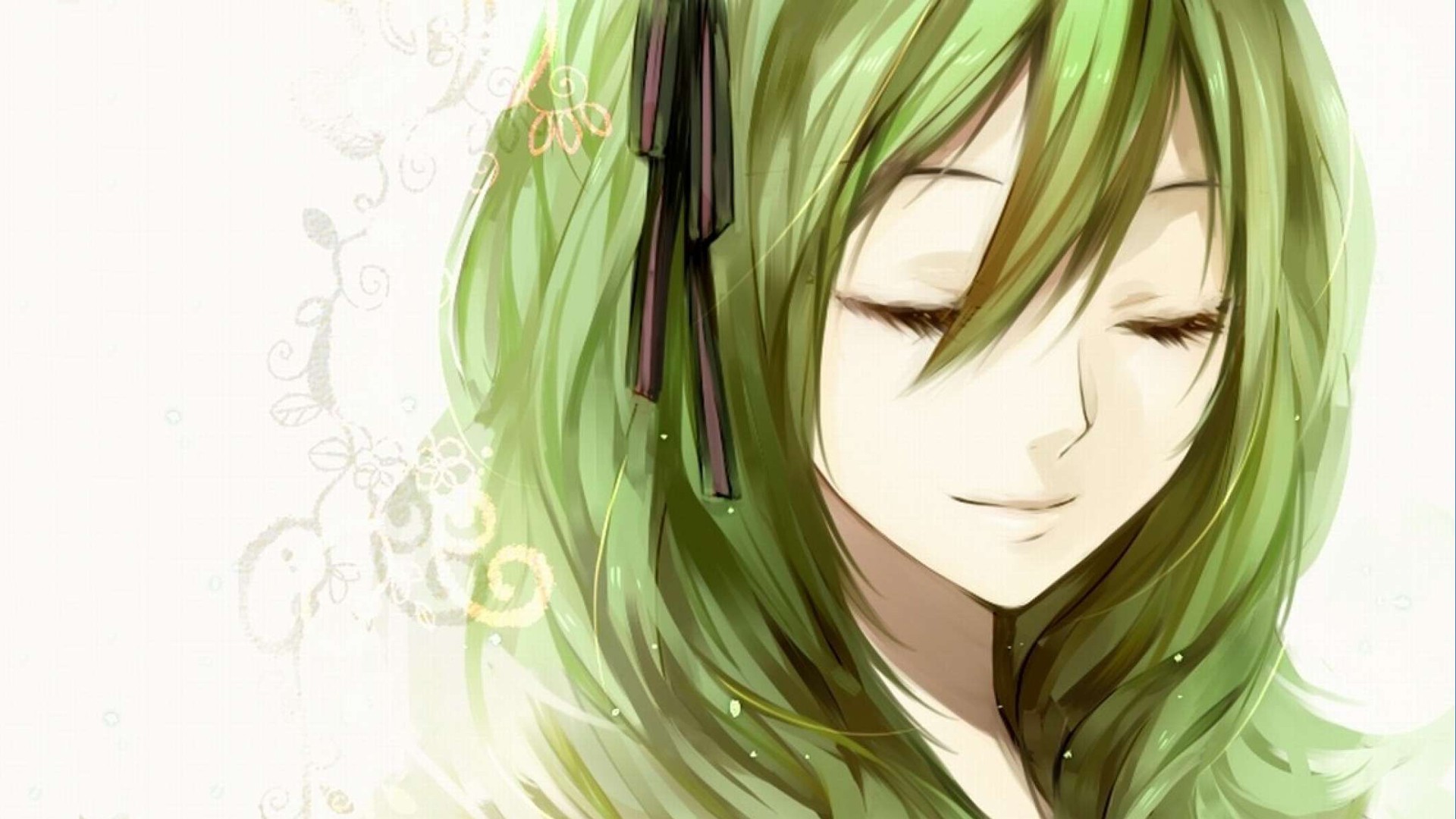 Зеленоволосая девочка аниме