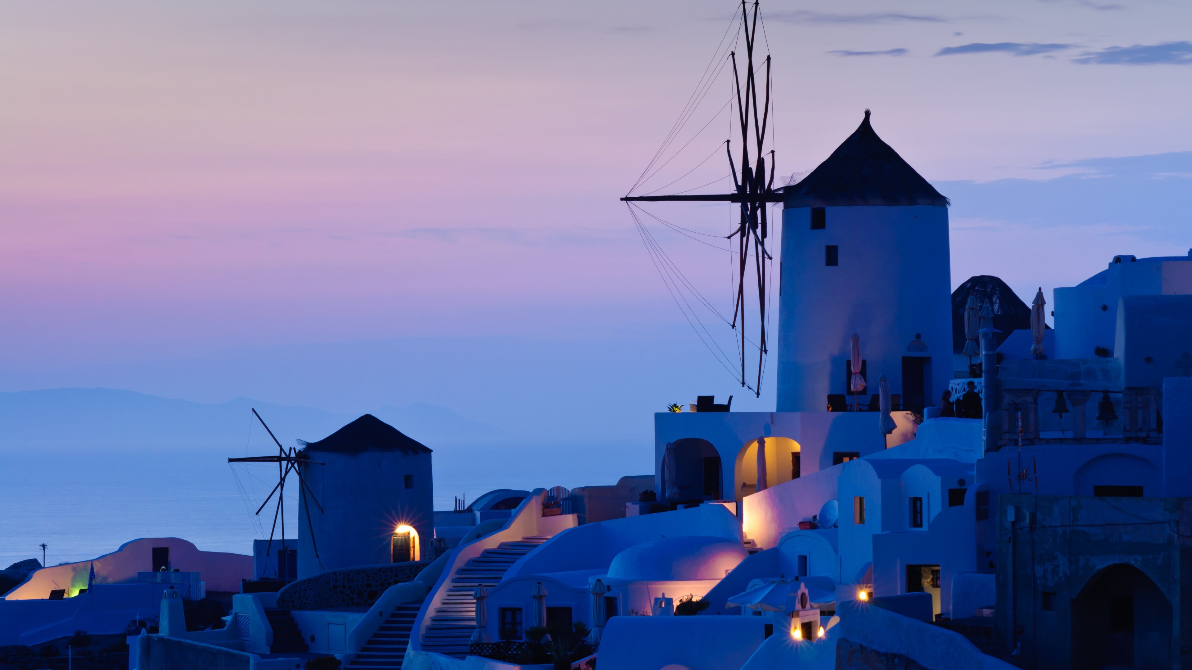 man made, santorini, towns wallpapers for tablet