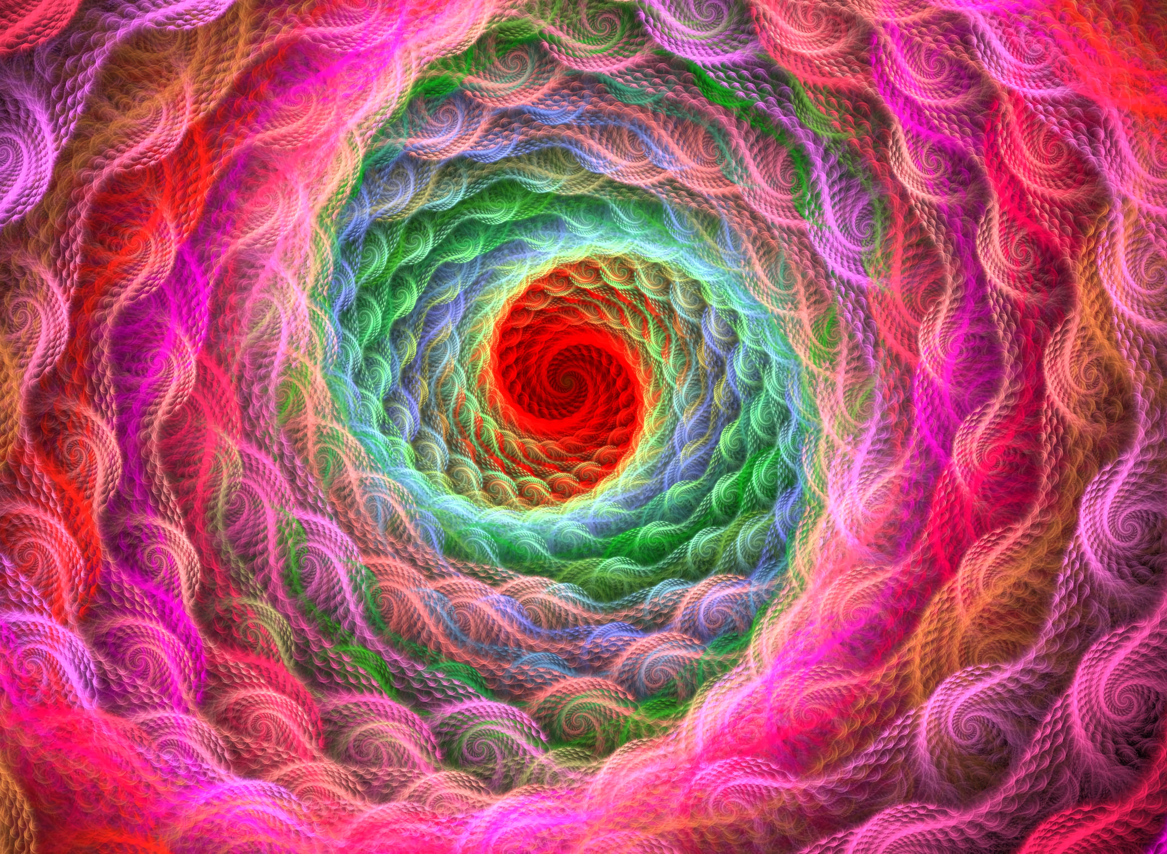 fractal, bright, swirling, abstract, multicolored, motley, spiral, involute