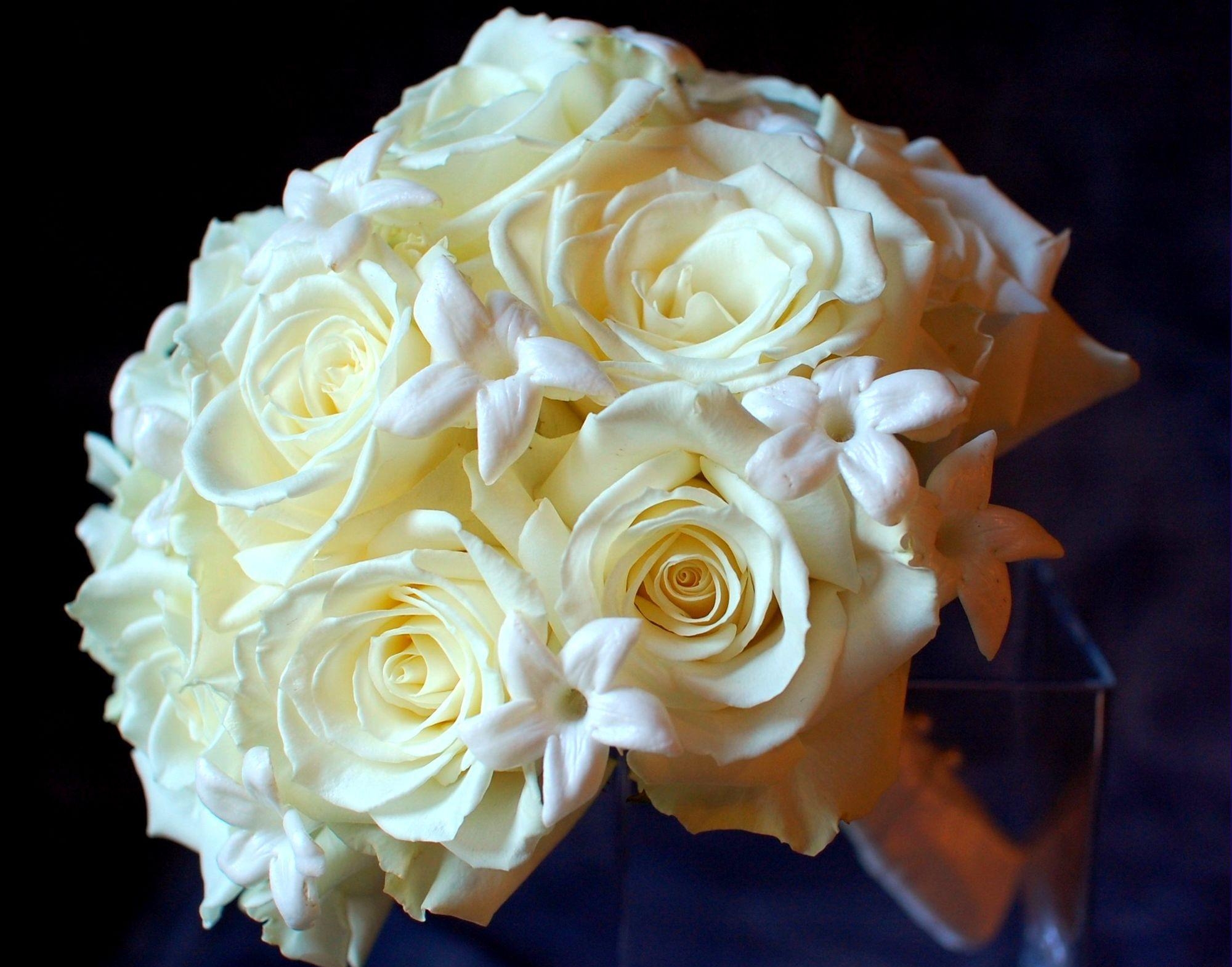 flowers, roses, white, bouquet, tenderness, snow white 5K