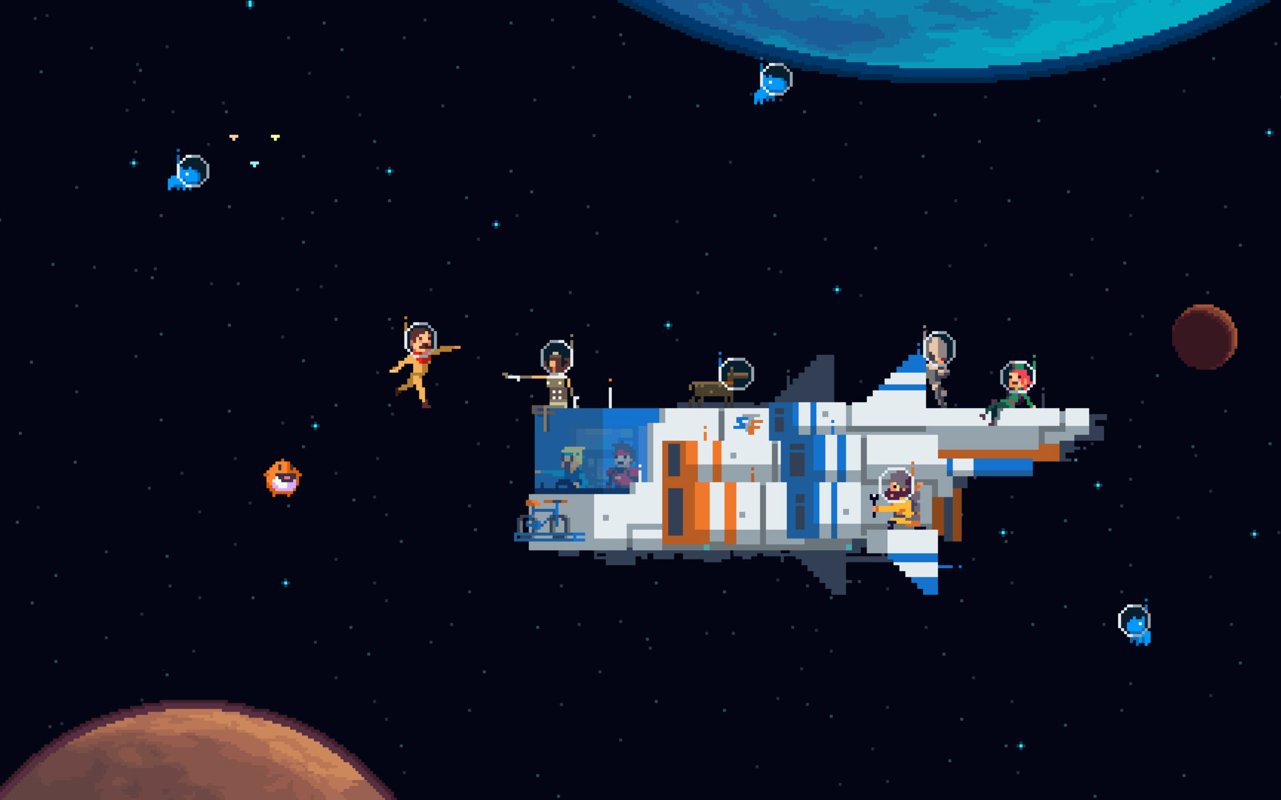Пиксельная игра про космический корабль