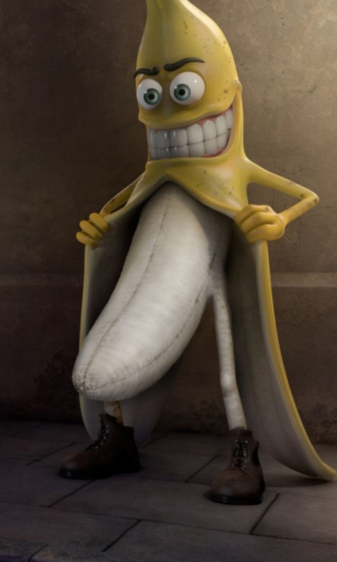 1215621 descargar fondo de pantalla humor, gracioso, pera, banana, plátano, cgi, fresa: protectores de pantalla e imágenes gratis