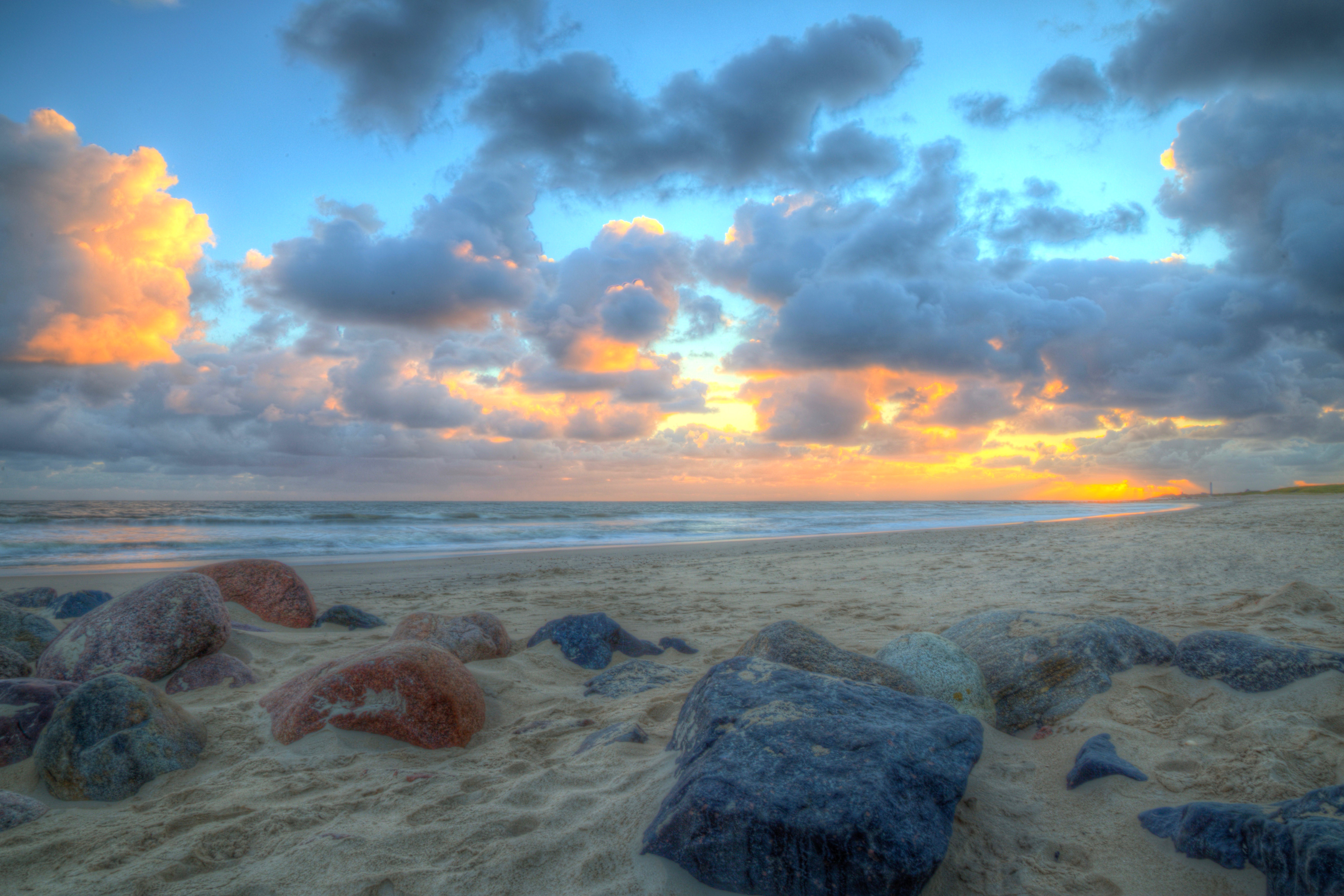 Mobile wallpaper earth, sunset, beach, cloud, coast, denmark, horizon