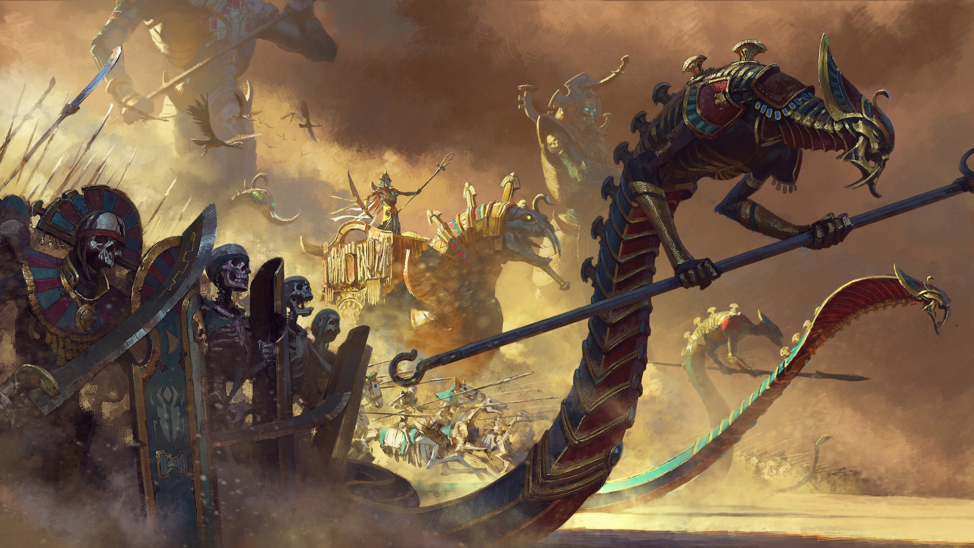 443959 descargar fondo de pantalla videojuego, total war: warhammer, escudo, esqueleto, espada, muertos vivientes, guerrero, guerra total: protectores de pantalla e imágenes gratis