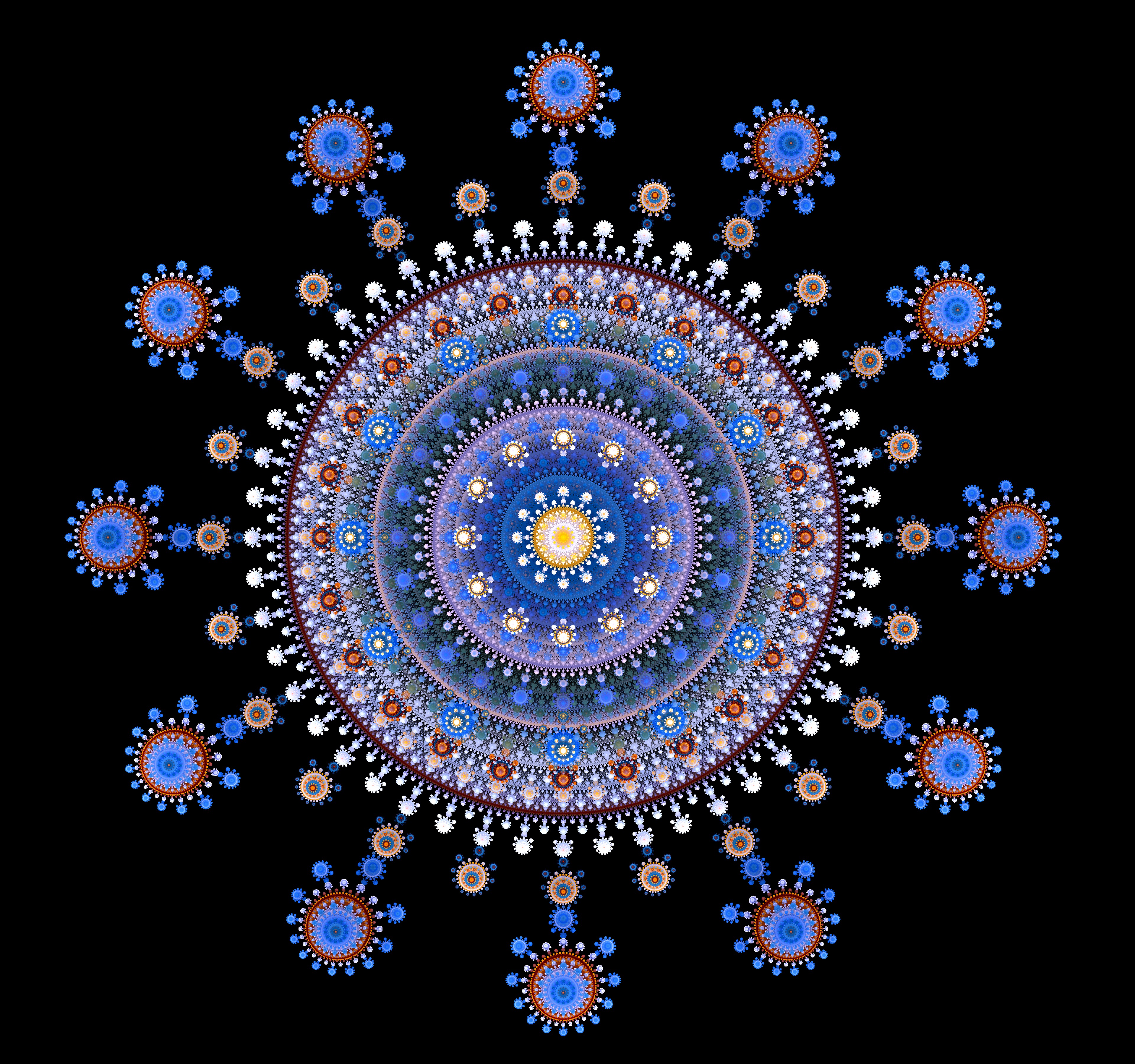Download mobile wallpaper Mandala, Fractal, Circles, Pattern, Abstract for free.