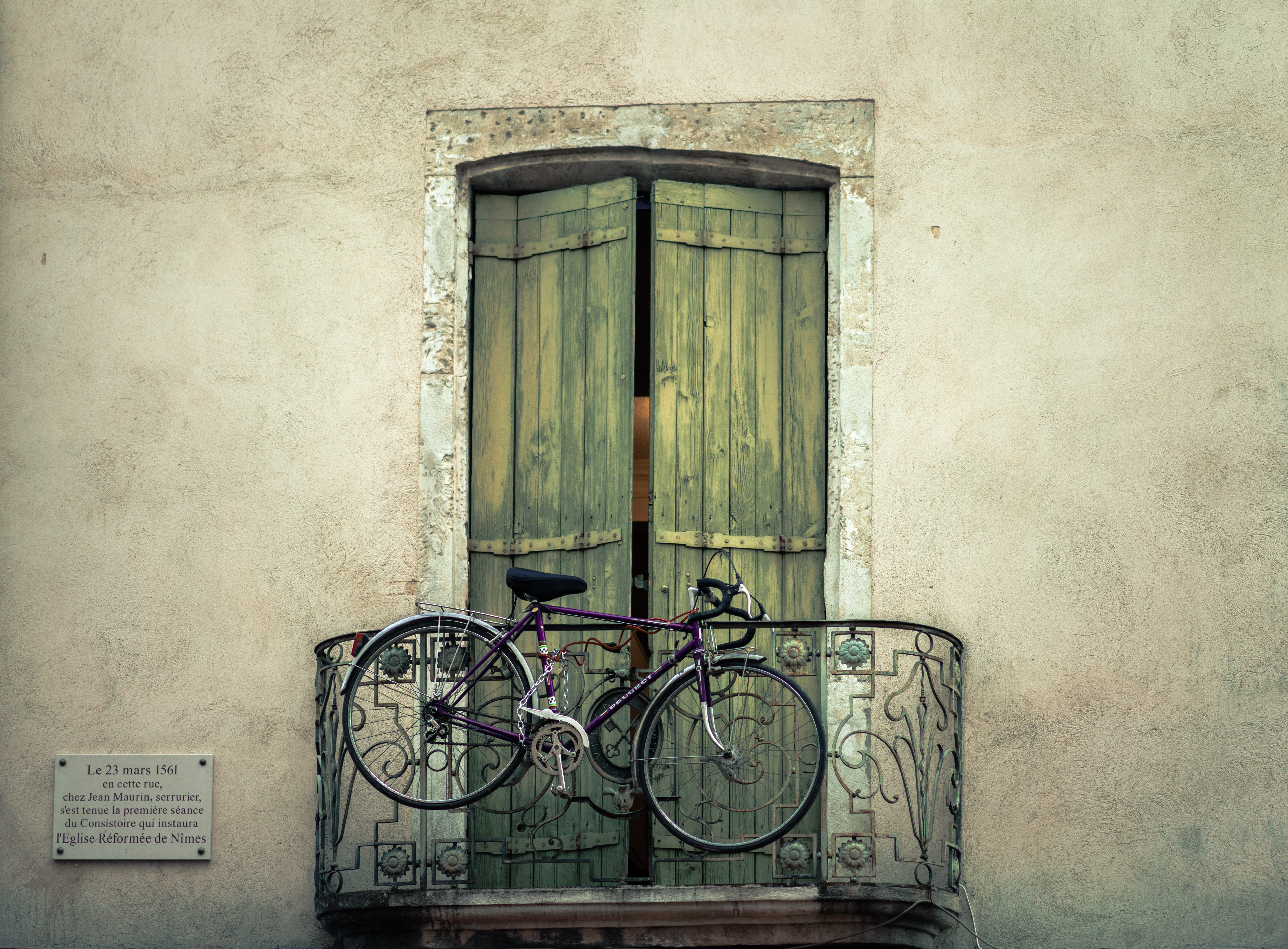 bicycle, miscellanea, miscellaneous, wall, door, balcony