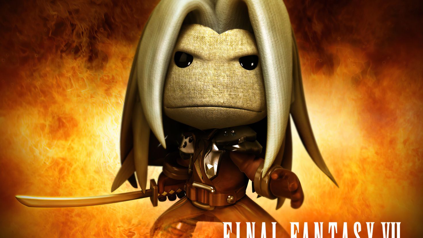 Маленькая большая планета. Final Fantasy little big Planet. Sephiroth Sackboy. Sephiroth Sackboy Art. Big and little.