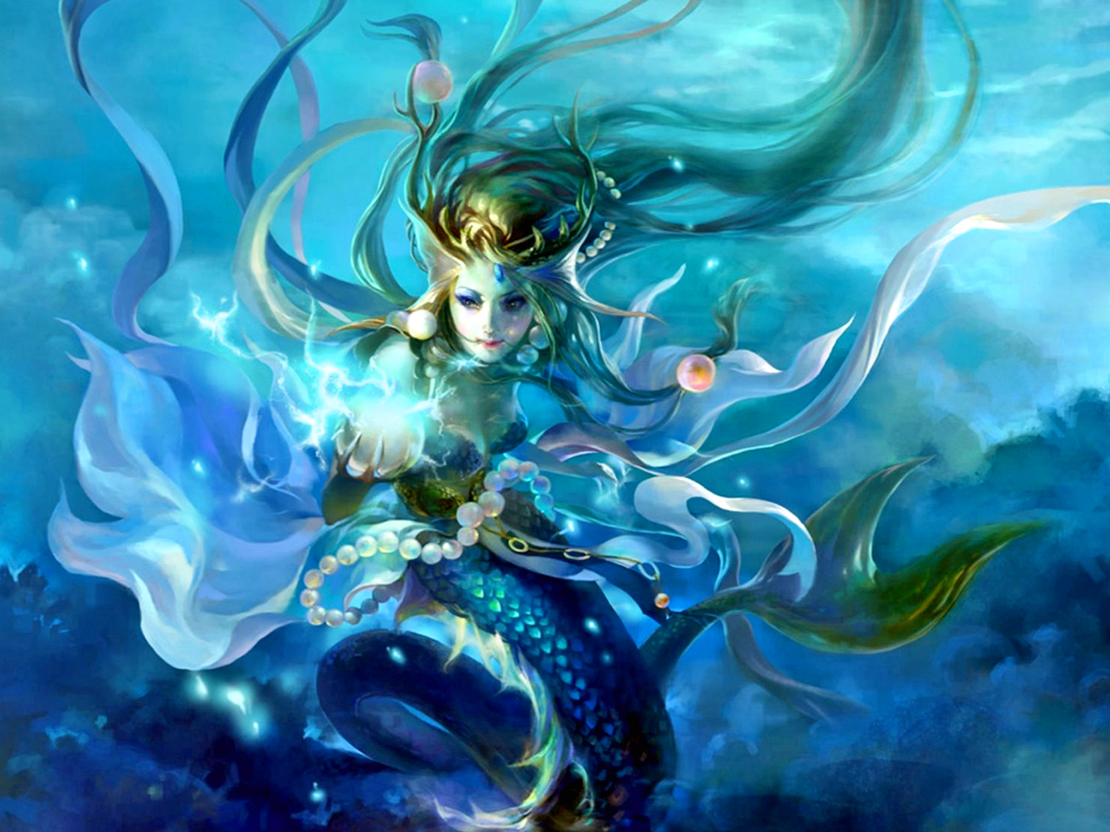 Download mobile wallpaper Fantasy, Underwater, Mermaid for free.