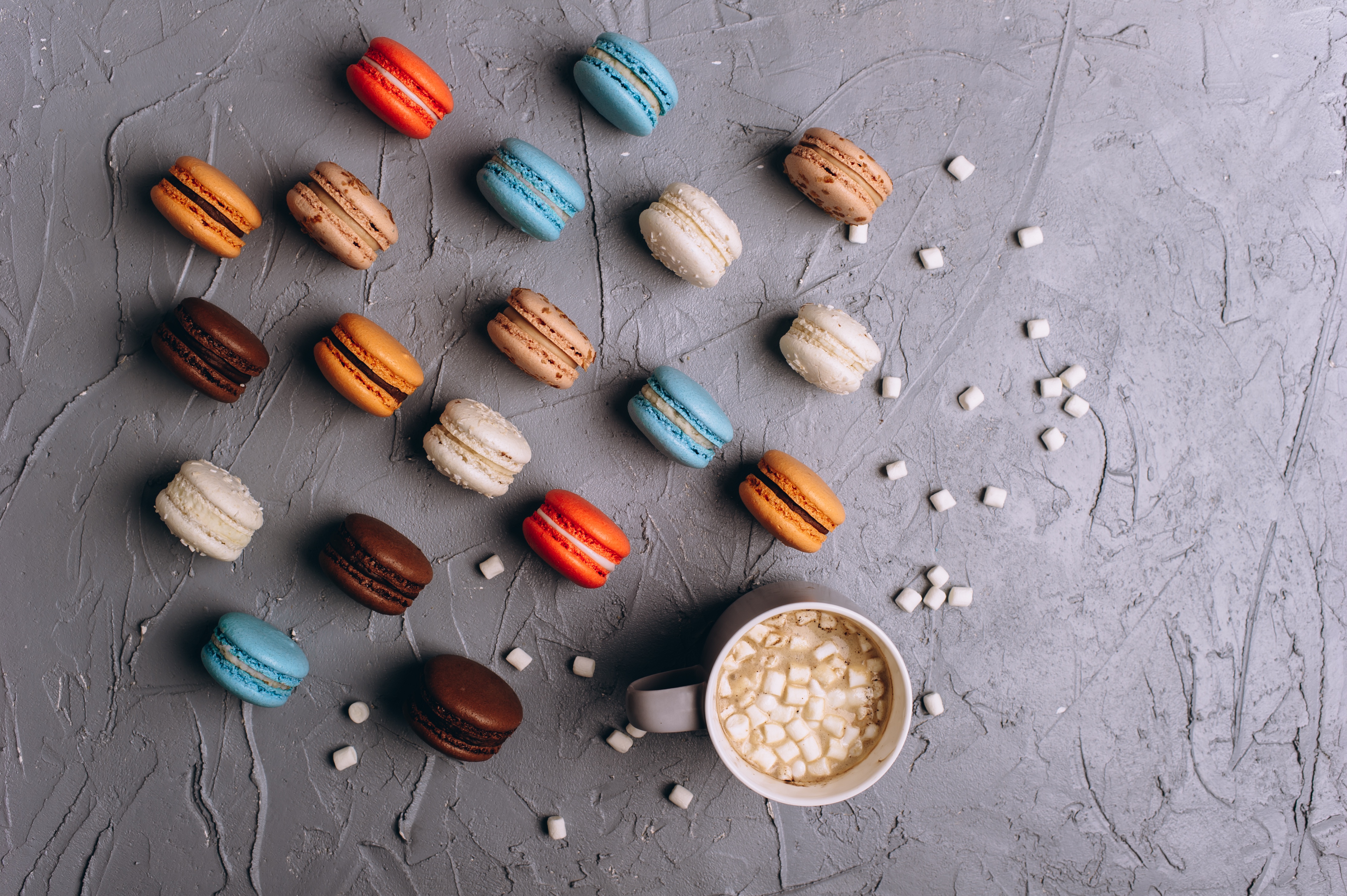 food, macaron, cup, marshmallow, still life, sweets