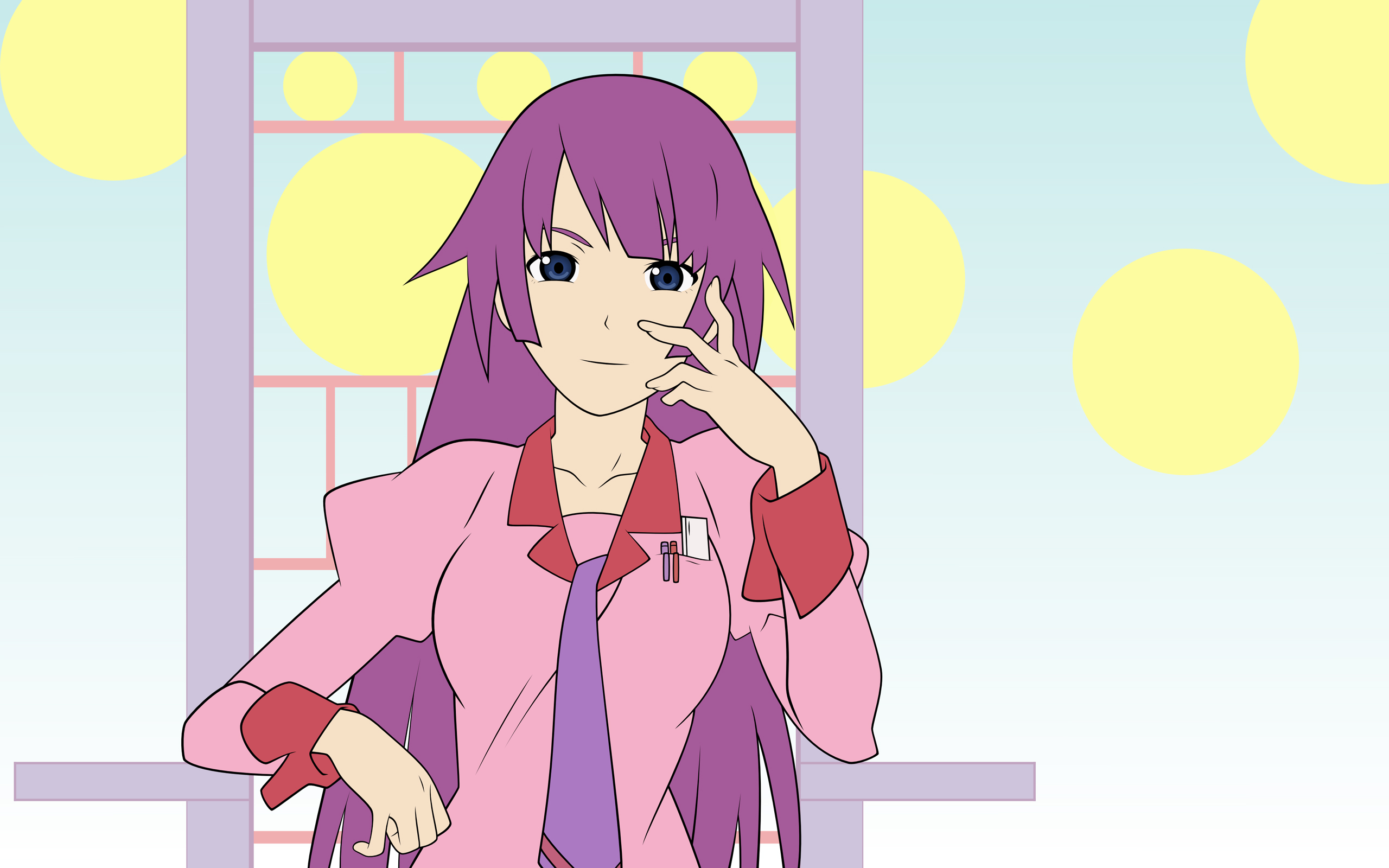 anime, monogatari (series), bakemonogatari, hitagi senjōgahara, monogatari series: second season, purple hair UHD