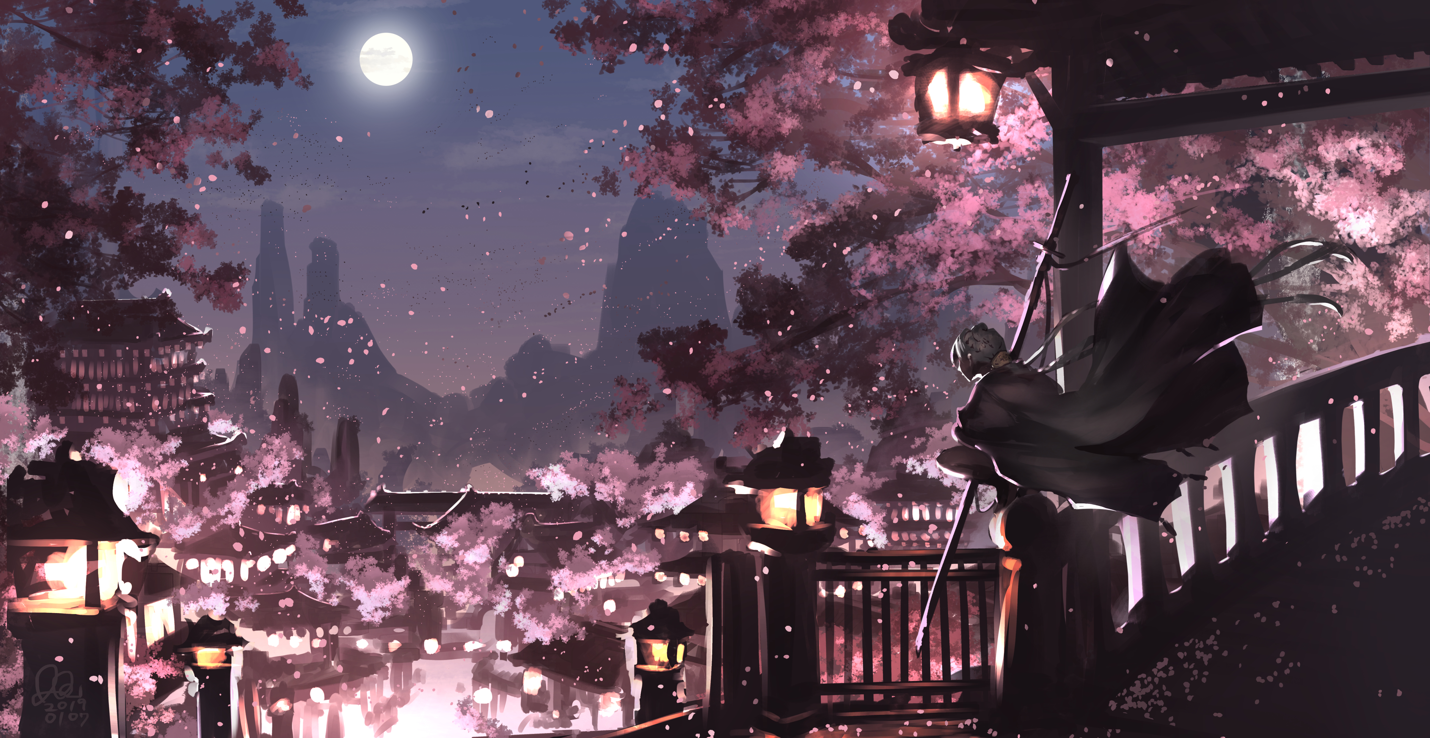 HD desktop wallpaper Anime Moon City download free picture 996610