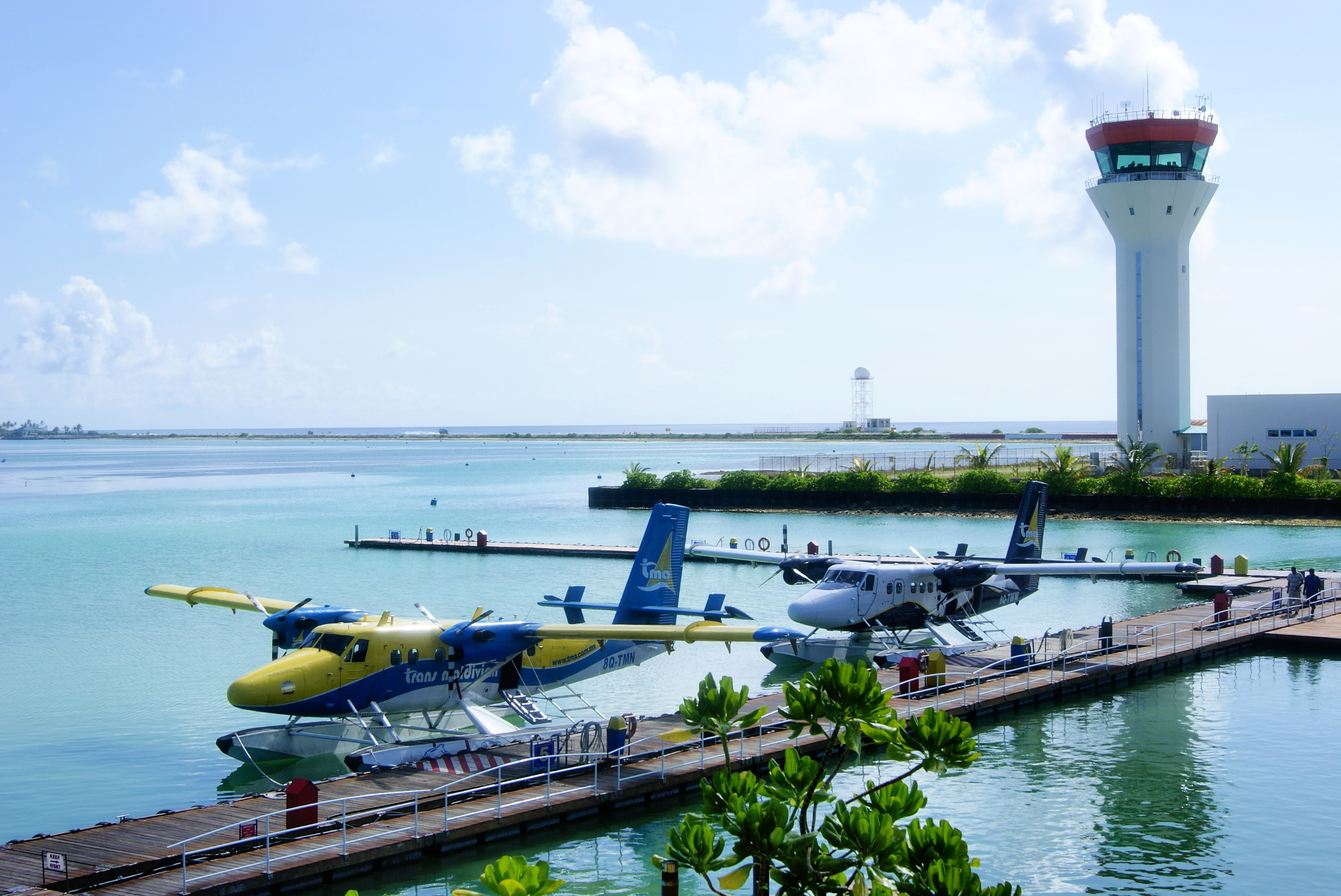 HD wallpaper seaplane, vehicles, airplane, airport, maldives