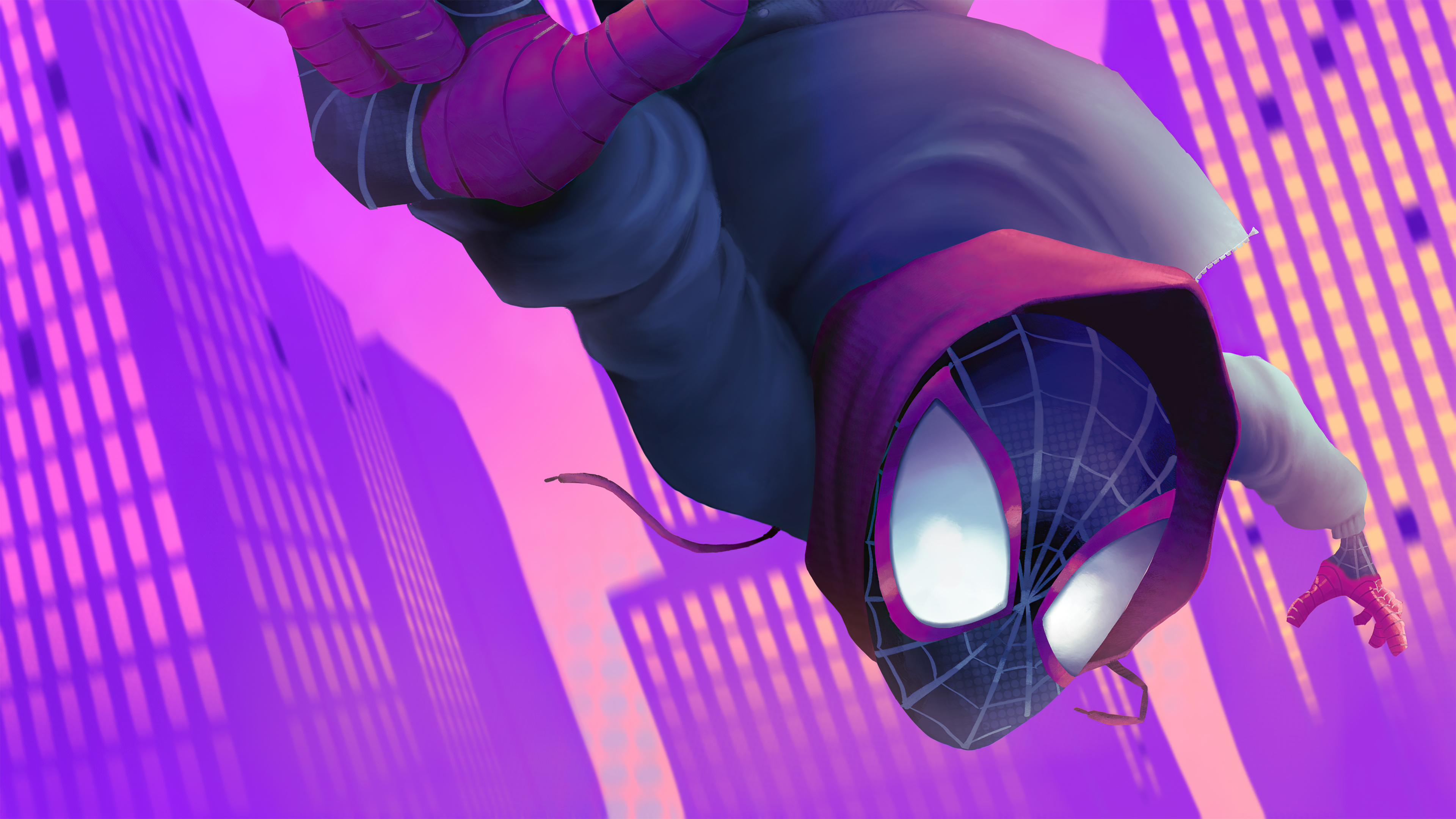 Человек-паук через вселенные Майлз Моралес вниз головой