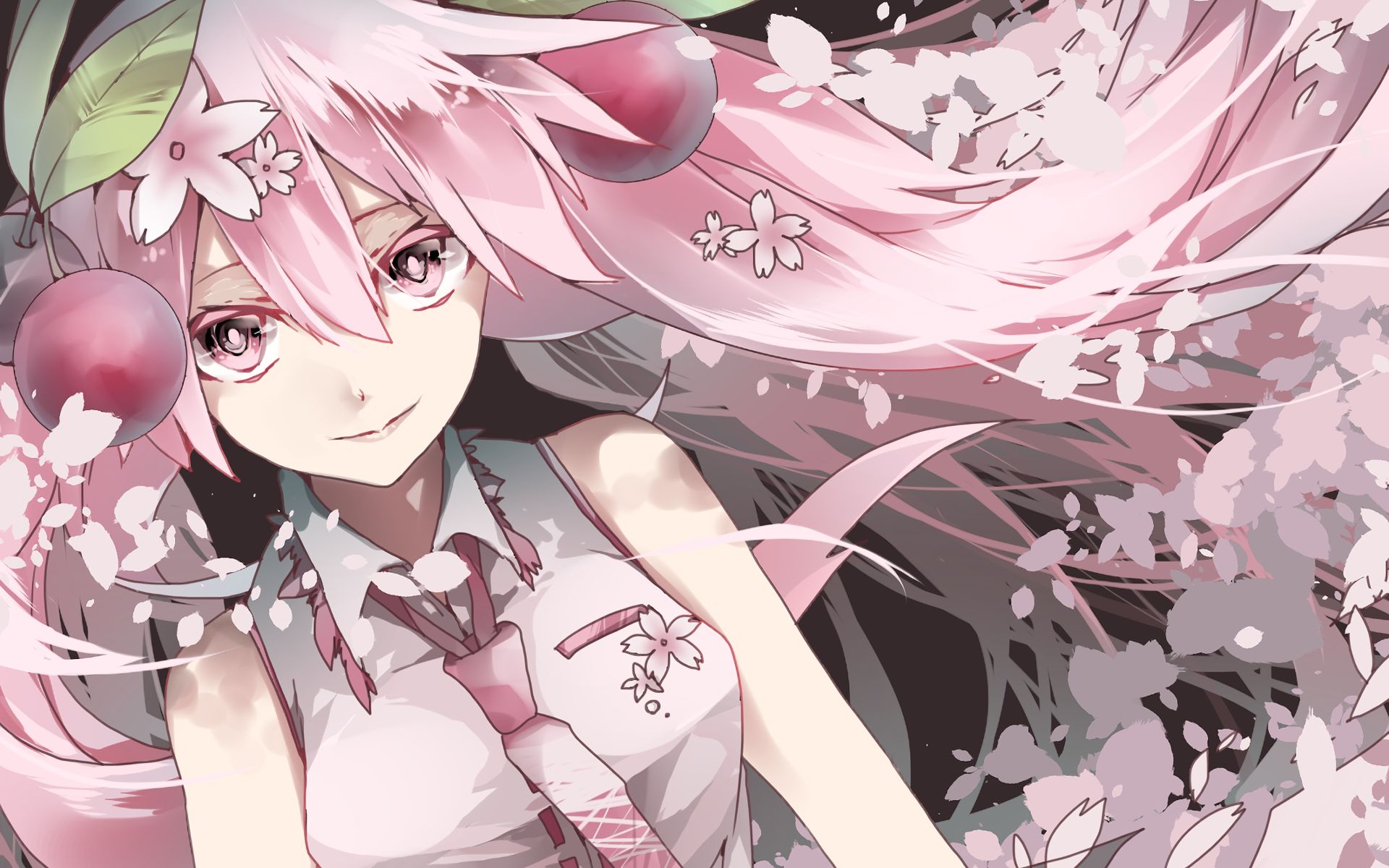 HD wallpaper hatsune miku pink hair sakura blossom twintails vocaloid   Wallpaper Flare