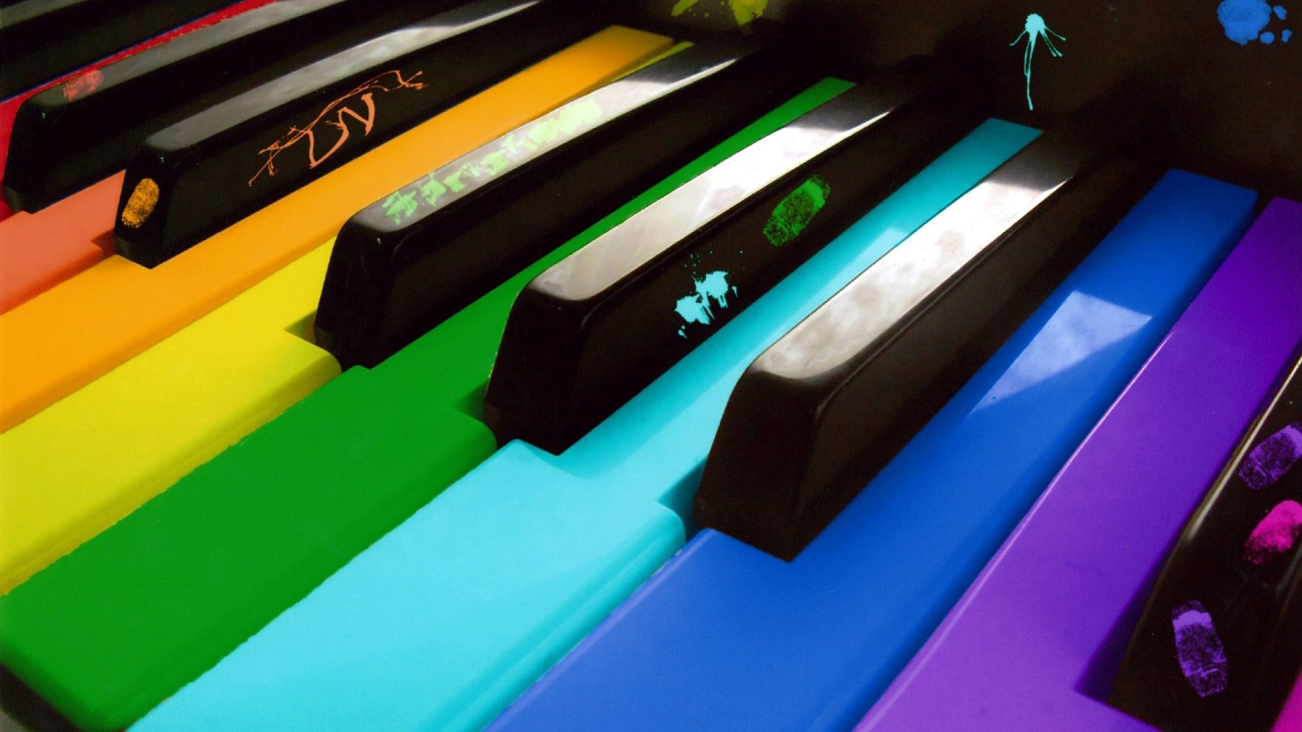 piano, keys, miscellanea, miscellaneous, multicolored, motley UHD