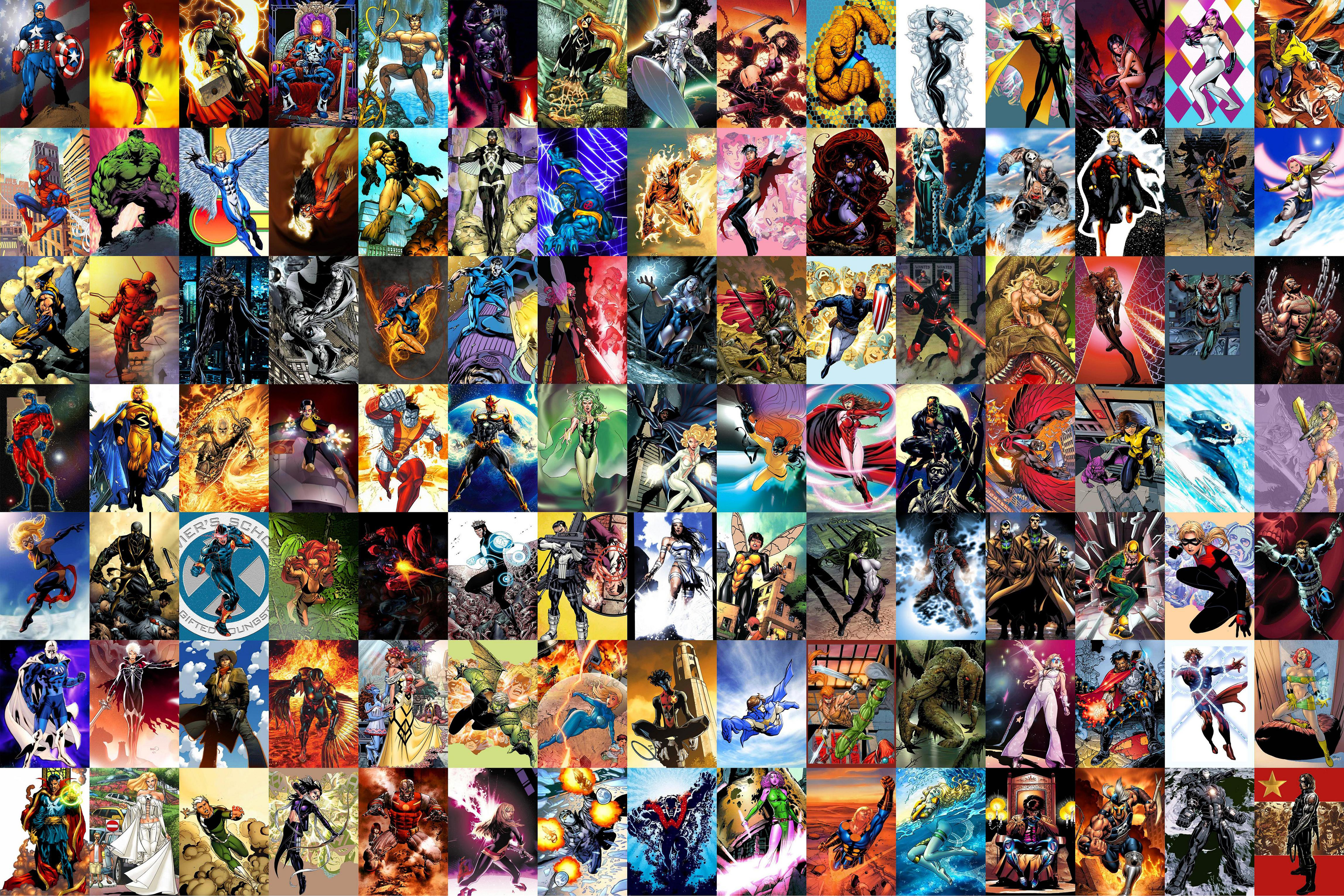 comics, marvel comics, angel (marvel comics), beast (marvel comics), ben grimm, bishop (marvel comics), black bolt, black cat (marvel comics), black panther (marvel comics), black widow, captain america, captain marvel, cassandra lang, cloak (marvel comics), colossus, cyclops (marvel comics), dagger (marvel comics), daredevil, dazzler (marvel comics), deadpool, deathlok, doctor strange, emma frost, falcon (marvel comics), gambit (marvel comics), ghost rider, havok (marvel comics), hawkeye, hellcat (marvel comics), hercules (marvel comics), hulk, human torch (marvel comics), invisible woman, iron fist (marvel comics), iron man, jean grey, jessica jones, johnny storm, jubilee (marvel comics), kitty pryde, lockheed (marvel comics), luke cage, magik (marvel comics), man thing, medusa (marvel comics), mister fantastic, moon knight, ms marvel, namor the sub mariner, nick fury, nightcrawler (marvel comics), nova (marvel comics), phoenix (marvel comics), pixie (marvel comics), power man, psylocke (marvel comics), punisher, quicksilver (marvel comics), rachel summers, reed richards, rogue (marvel comics), scarlet witch, sentinel (marvel comics), sentry (marvel comics), shanna the she devil, she hulk, silver surfer, spider man, spider woman, storm (marvel comics), sub mariner, susan storm, t'challa, the cat (marvel comics), thing (marvel comics), thor, tigra (marvel comics), vision (marvel comics), war machine, wasp (marvel comics), white witch (marvel comics), wiccan (marvel comics), winter soldier, wolverine, wonder man, x 23, yellowjacket (marvel comics) 5K