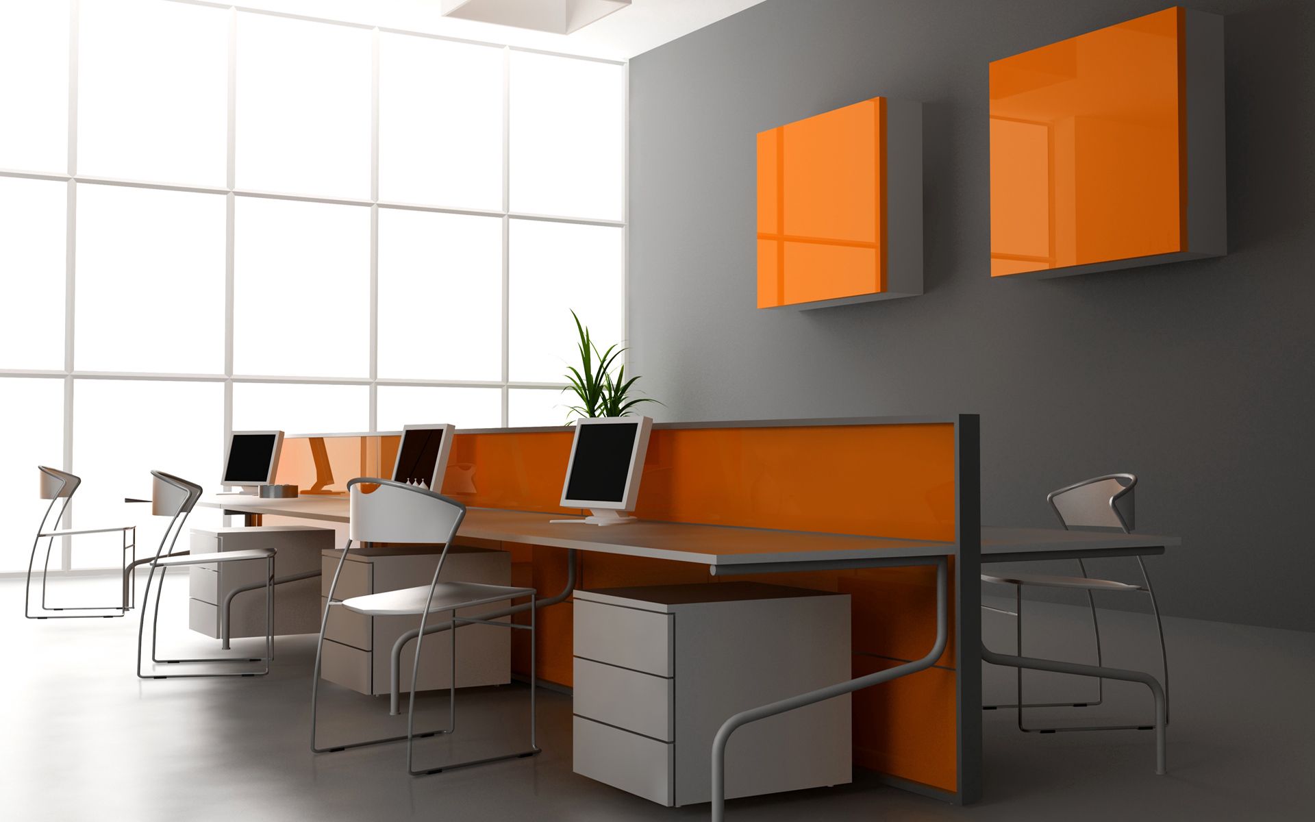vertical wallpaper office, miscellanea, miscellaneous, style, modern, up to date, tables, computers
