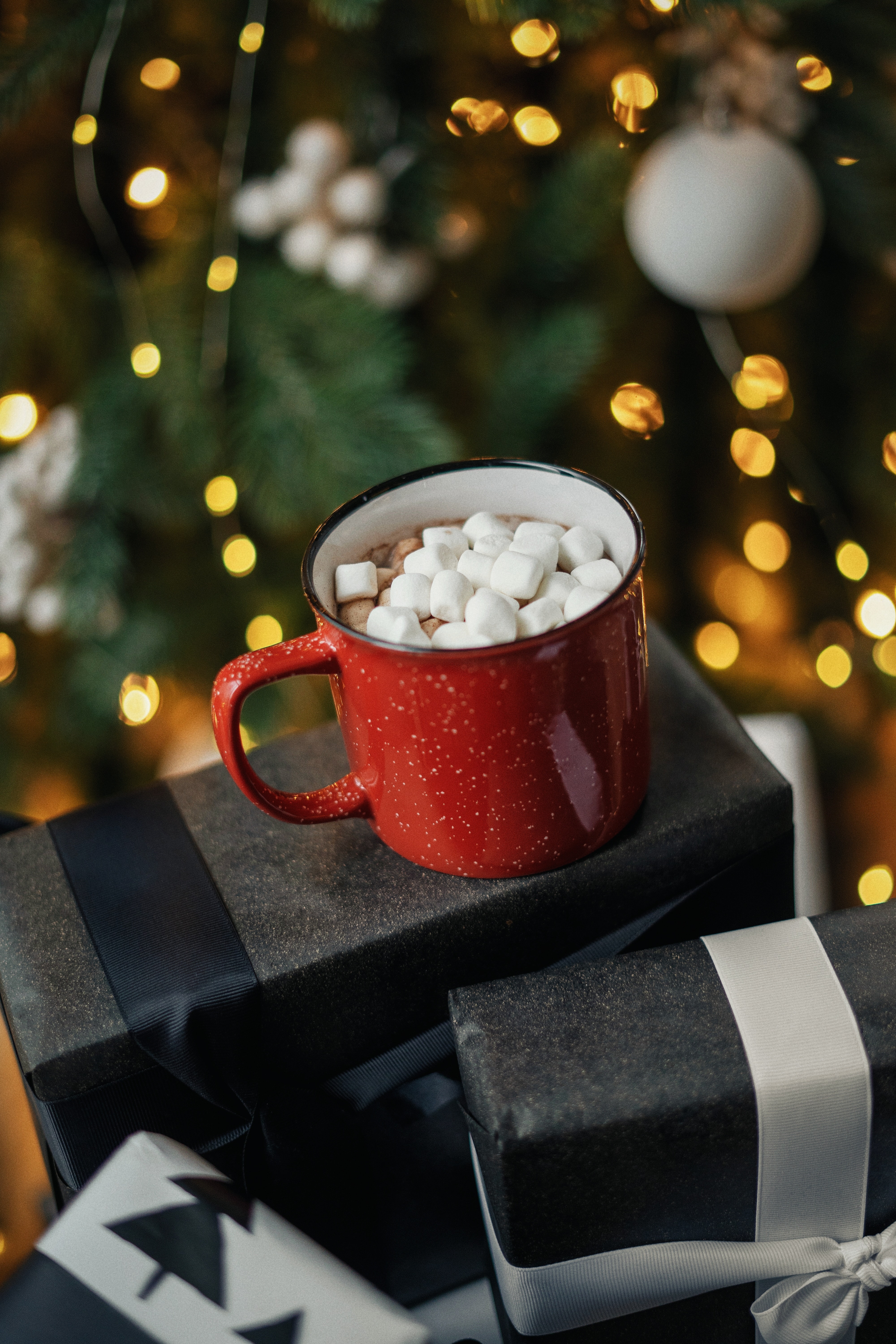 cup, mug, holidays, holiday, marshmallow, zephyr, presents, gifts, boxes 2160p