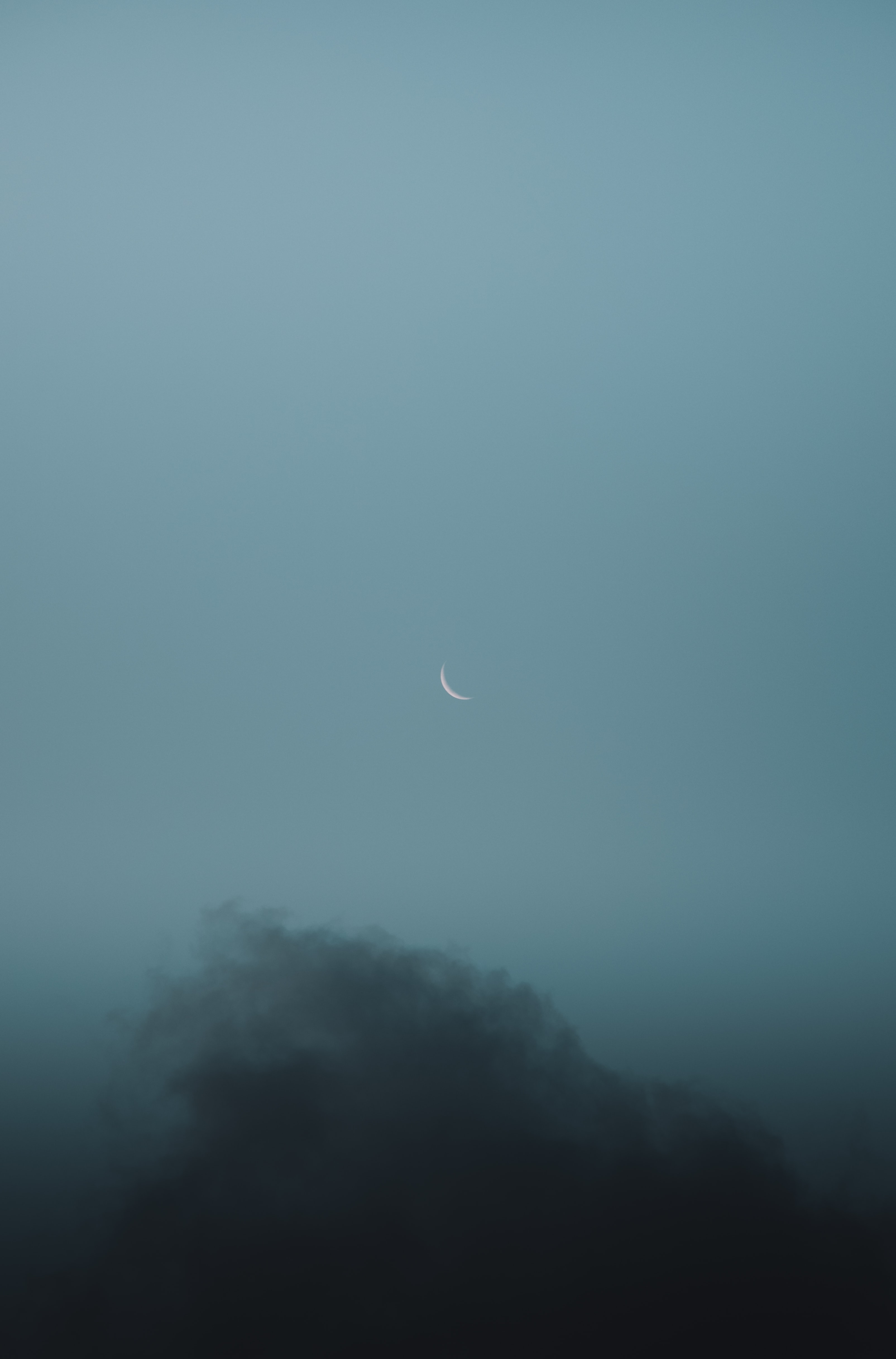 cloud, moon, nature, sky, grey HD wallpaper